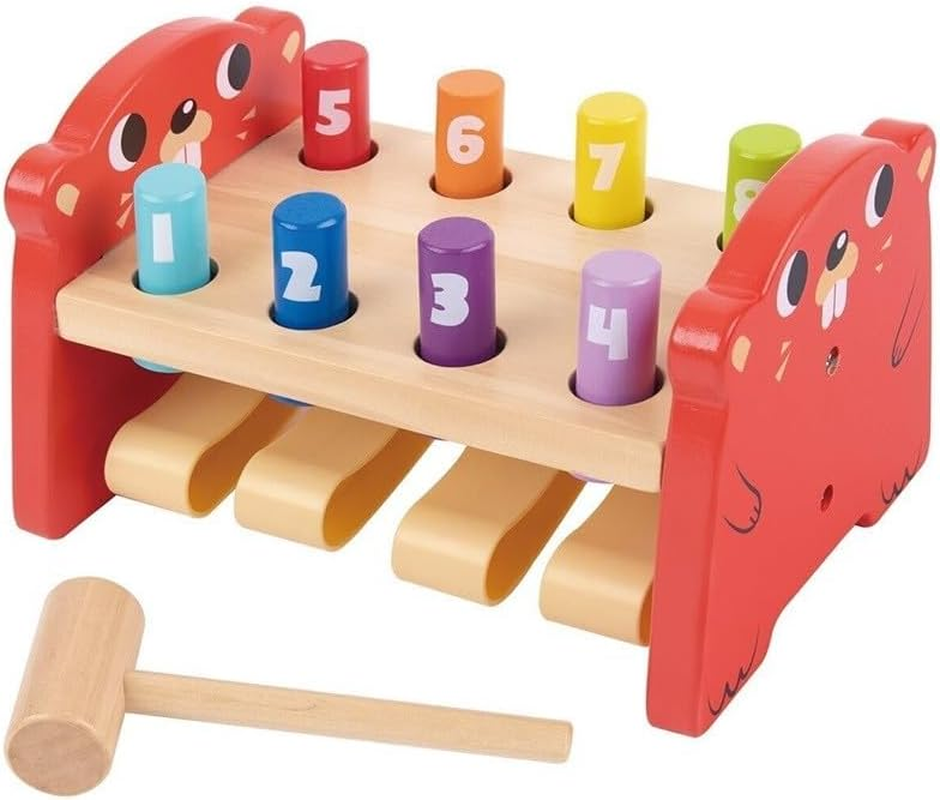 Tooky Toy Wooden Block Number Whack-A-Mole Game: Fun Number Whack-A-Mole Game for Kids image number 3