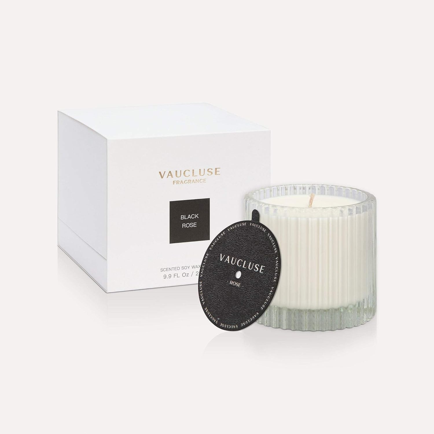 VAUCLUSE Black Rose Scented Candle 280G - Soy Wax Candle with Long-Lasting Floral Fragrance, Relaxing Aromatherapy for Home, Spa & Romantic Nights - Reusable Glass Jar, Clean Burning image number 1