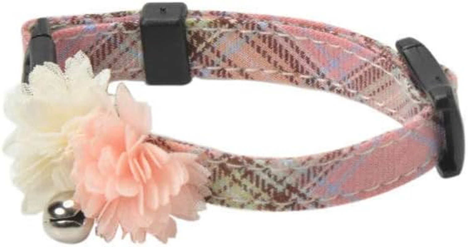 Dog Amoc Collar 210004-0 Dog Cat Baby C Flower and Check Pink Puppy Kitten Small