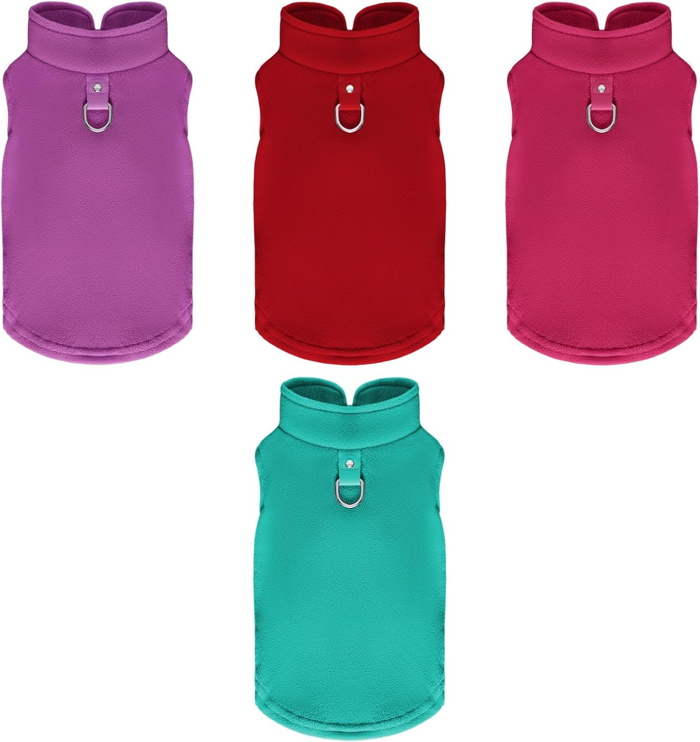 4 Pcs Dog Fleece Vest Sweater Winter Warm Dog Sleeveless Jacket Soft Pullover Fleece Cold Weather Coat Hoodie with D-Ring Leash for Small Medium Dogs Unisex image number 6