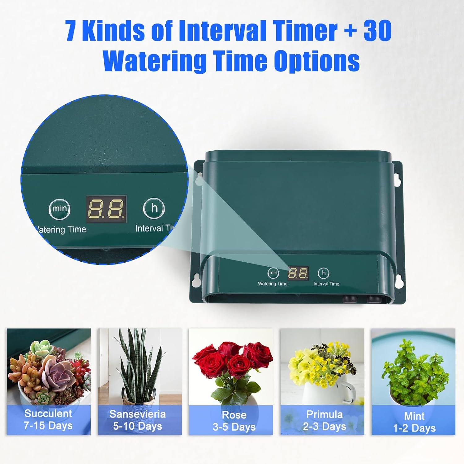 Mingzhe Solar Automatic Drip Irrigation Kit 7 Timing Modes 30 Watering Modes 98.42FT Automatic Watering Irrigation System Set for Garden Beds Patio Lawn Plants Greenhouse Flower for 30 Plants image number 6