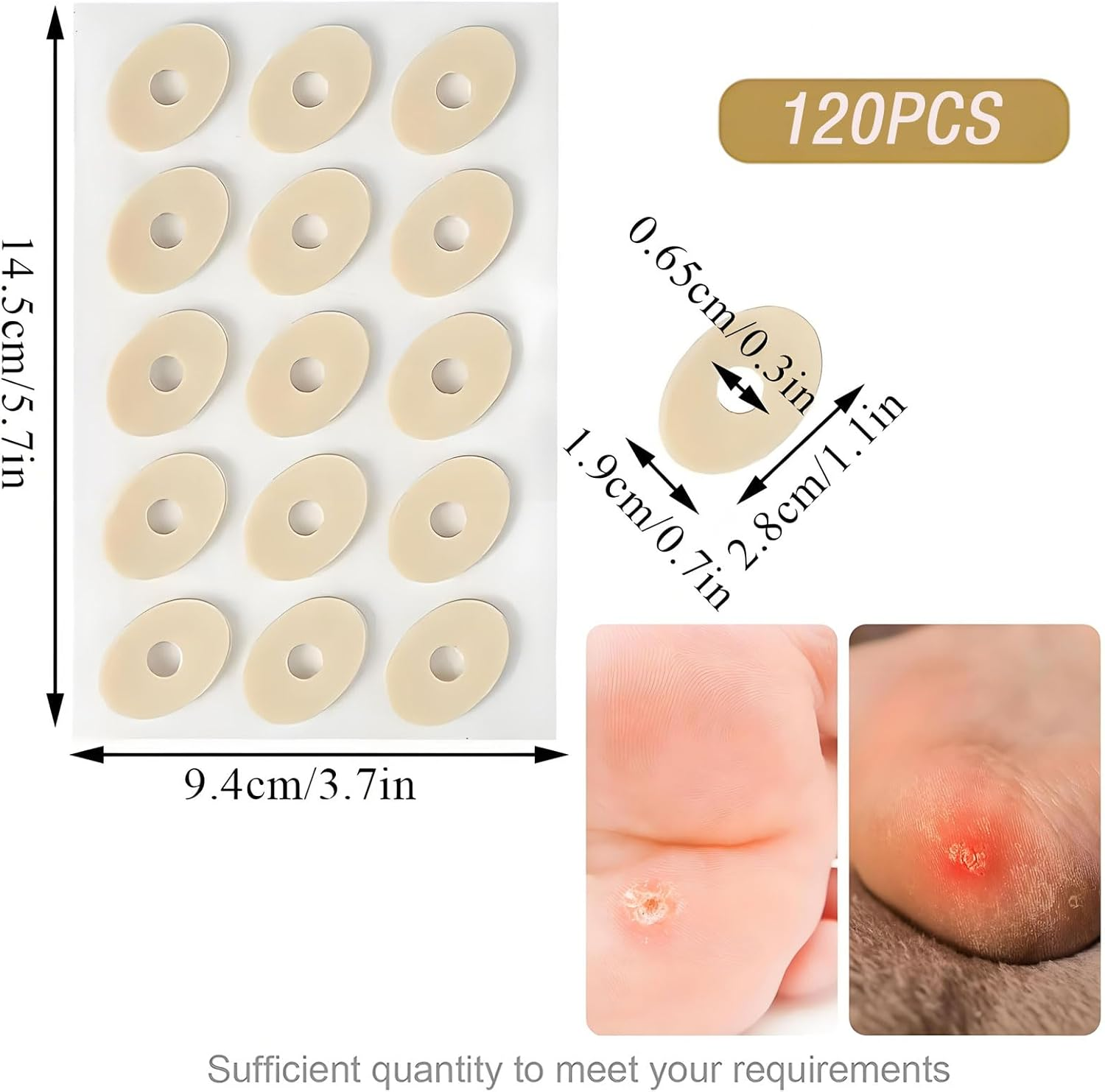 MYTOAU 120 Pcs Corn Cushions for Toes,Callus Cushions with Water-Resistant Self-Stick Adhesive, Upgraded Adhesion, Provide Cushioning and from Corns Rubbing, Protects Foot and Toes image number 4