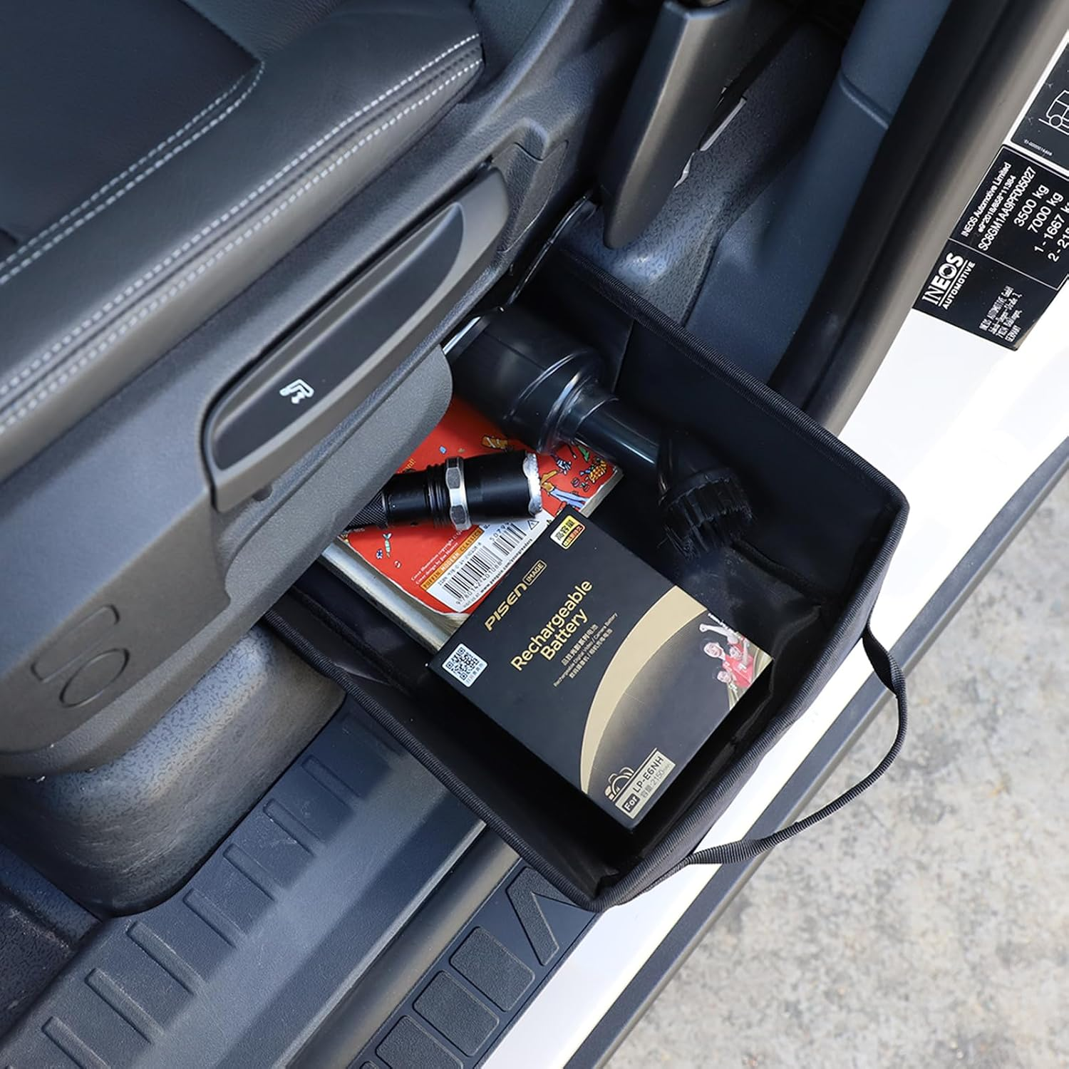 Yinaniutos Under-Seat Storage Organizer Compatible with INEOS Grenadier 2020-2025 Accessories | 600D Oxford Fabric Front Seat Hidden Storage Box (Black, 1Pcs) image number 6