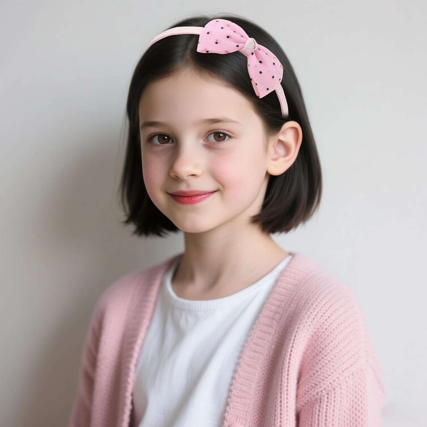 EXIPSAT 4 X Pearl Pattern Bow Headband for Girls, Elegant Headband with Glitter Stone Details, Party & Festive Accessory image number 5
