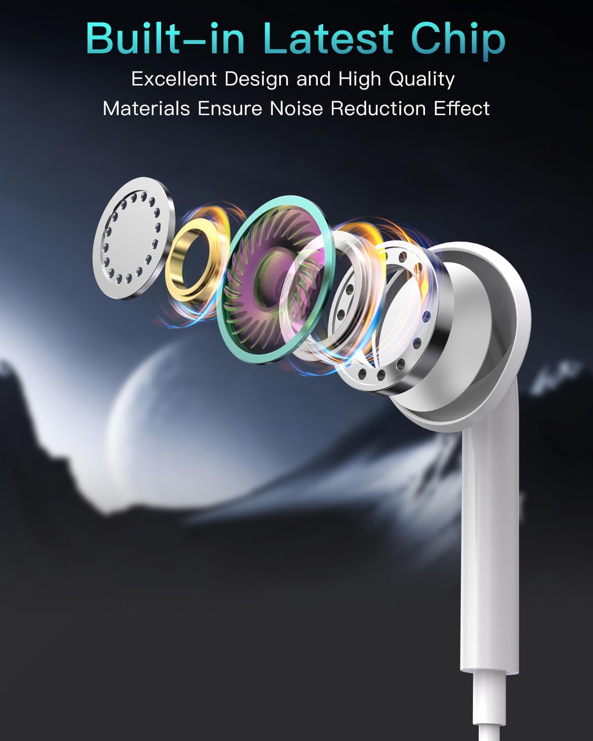 2 Pack USB C Headphones for Iphone 17/16, In-Ear Cable Headphones USBC with Microphone Volume Control Hifi Stereo for Iphone 15 Pro Max/Plus Ipad Pro Air Mini/Samsung S25 S24 S23 S22 Ultra A55/Pixel image number 2