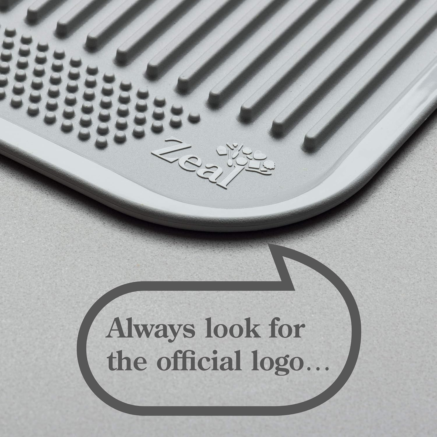 Zeal Silicone Easy Clean, Kitchen Draining Board Mat, French Grey, 31 Cm, One Size - French Grey image number 6