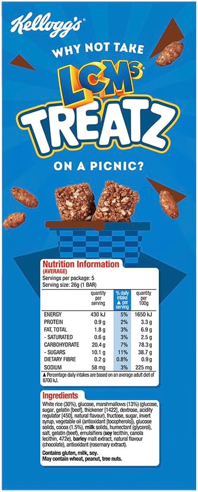 Kellogg'S Lcms Treatz Chocolate Snack Bars, 5-Pack (5X26G) image number 4