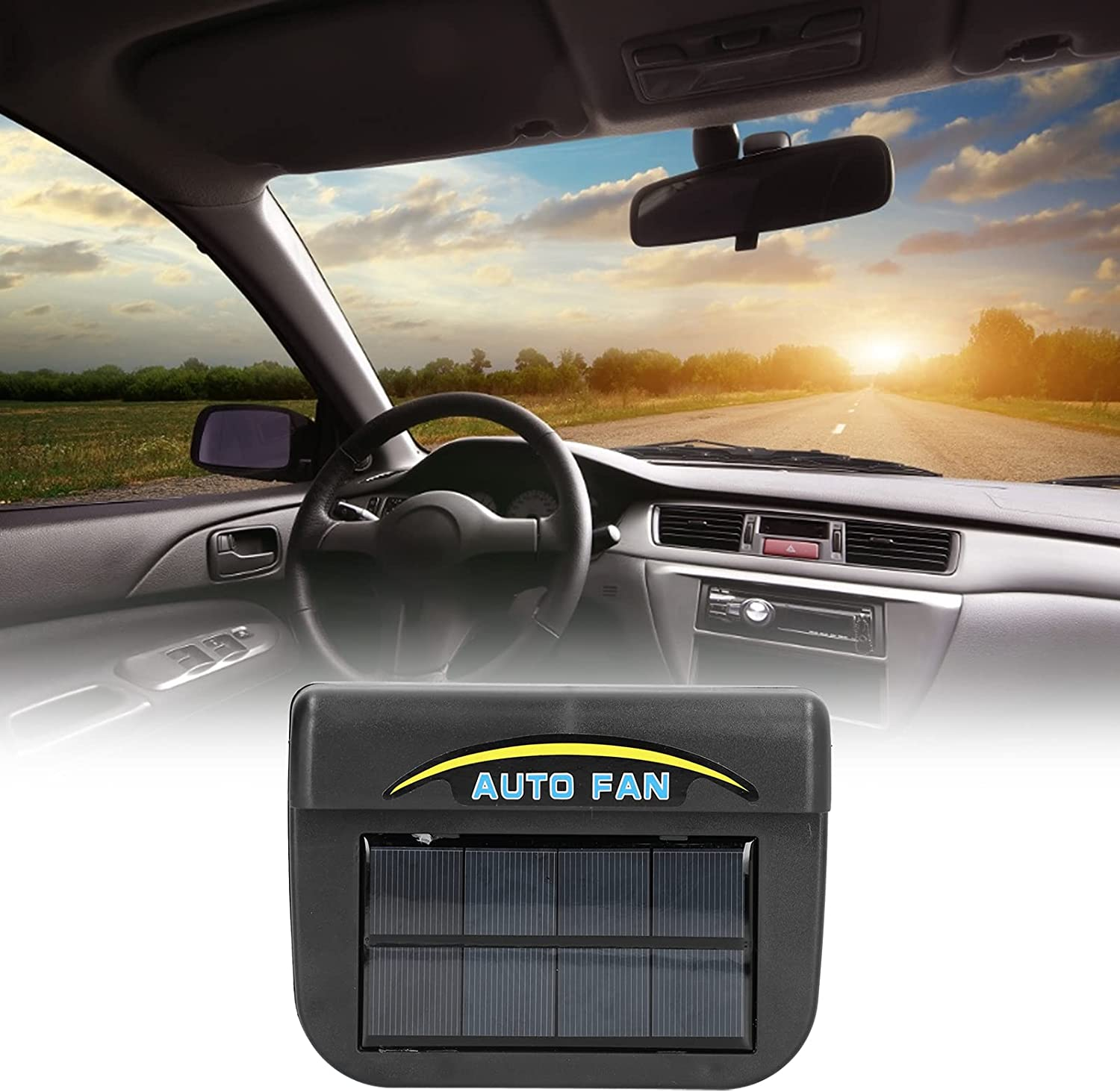 Car Exhaust Fan, Lightweight Car Ventilation Fan, Vehicle Ventilation Cooler, Solar Energy Ventilation Device, Demist Energy Conservation, for Vehicle