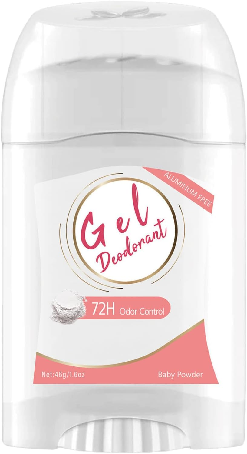 Yruioon Long Lasting Fresh Fragrance Deodorant Gel, Free from Aluminum & Alcohol Baby Powder One Size