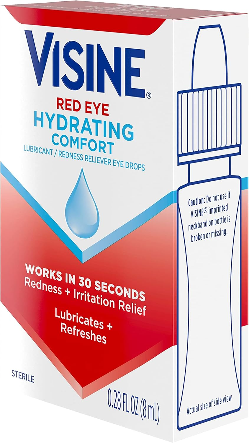 Visine Red Eye Hydrating Comfort Redness Relief Lubricating Eye Drops, 0.28 Fl. Oz image number 3
