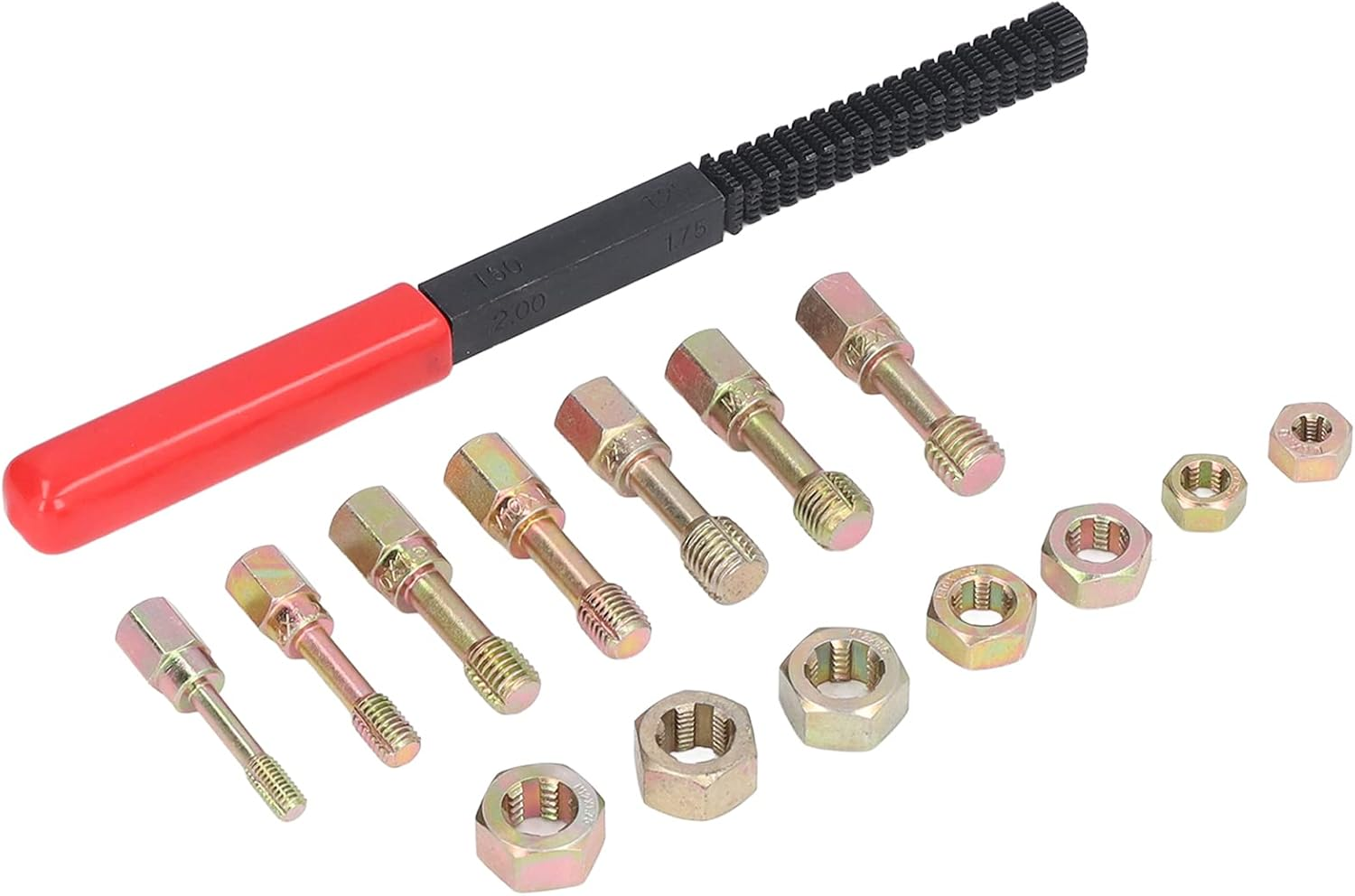 15Pcs Set Metric Thread Restorer Repair Tool Kit Helical Insert Thread Repair Kit for Car Engine Repair image number 5