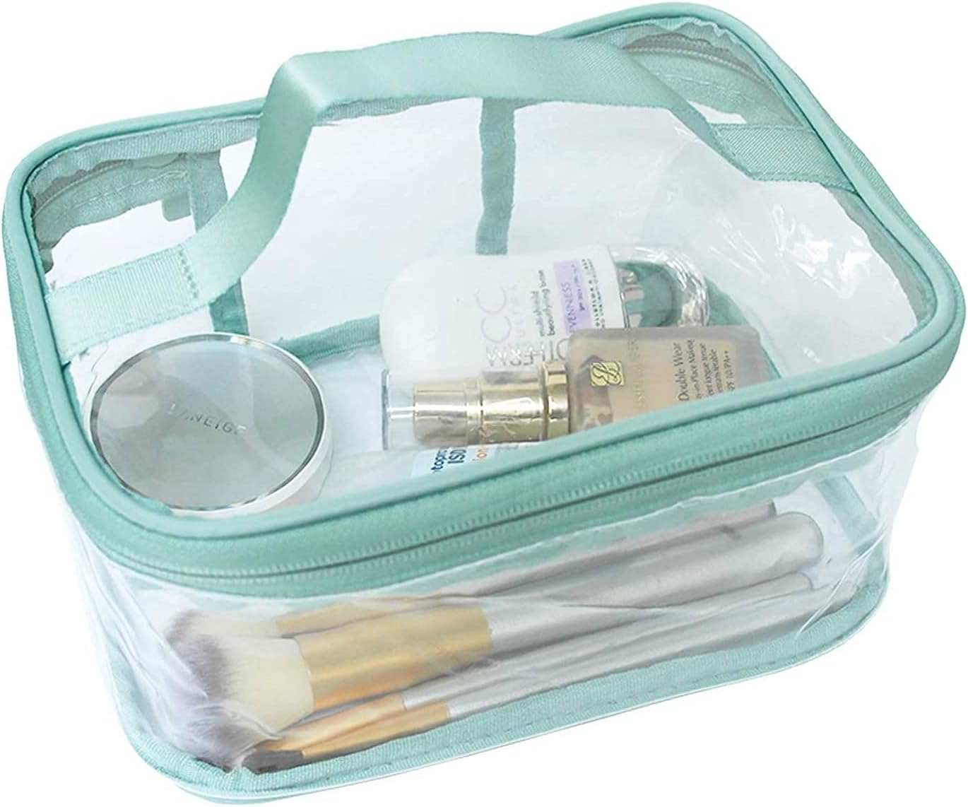 FIYUK Toiletry Bag Makeup Cosmetic Clear Bag Portable Waterproof Transparent Travel Large Storage
