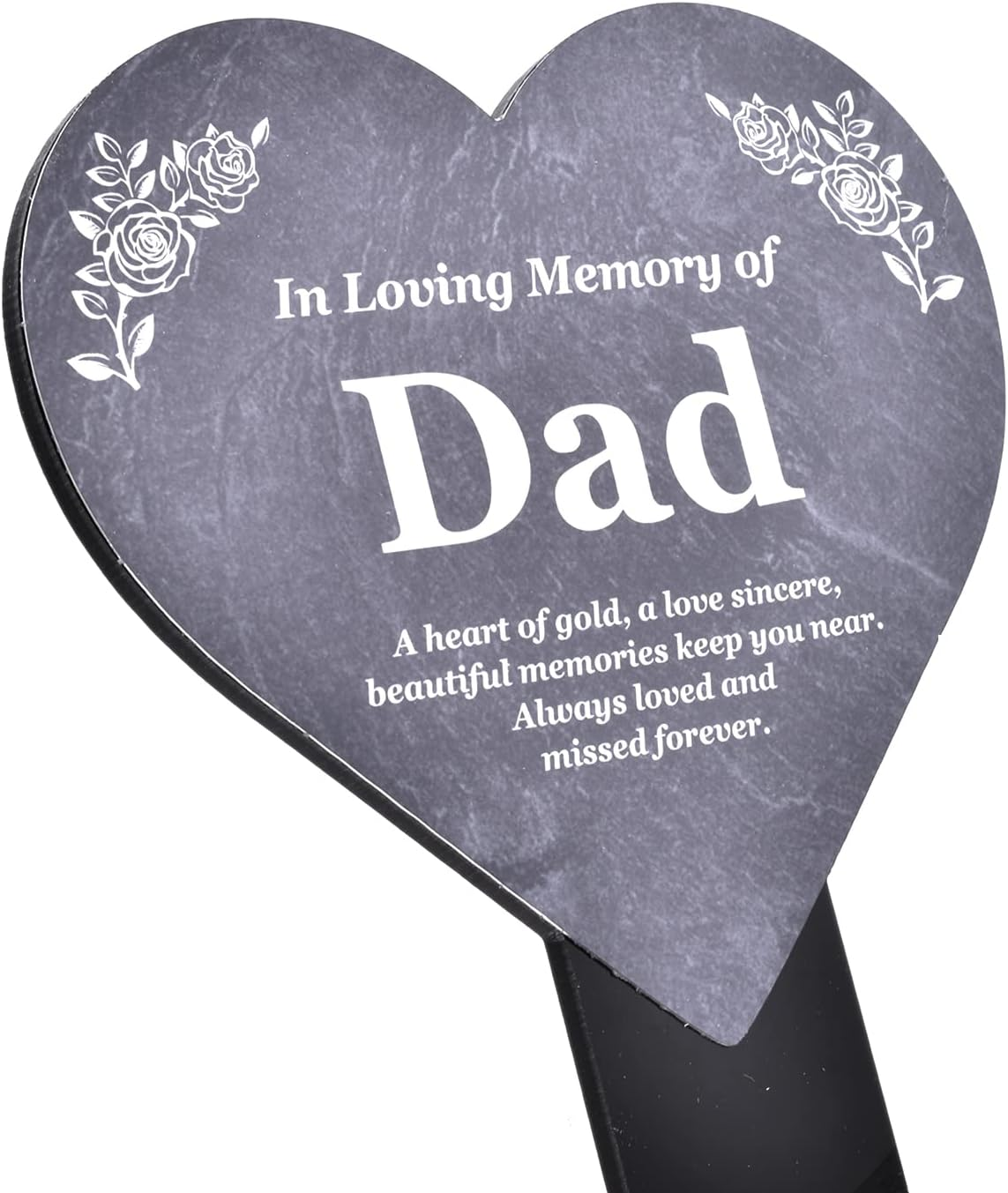 Dad Memorial Heart Shaped Plaque, Grave Marker - Printed with Remembrance Poem, Mounted on a Sturdy Acrylic Stake image number 6