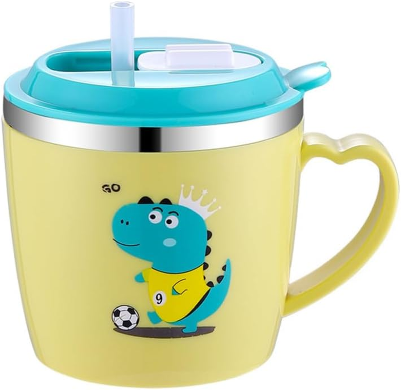 Mobestech Non-Spill Sippy Cup for Toddlers 250Ml Stainless Steel Double Layer Straw Water Bottle Lid Suitable for Milk and Fluids 250Ml image number 2