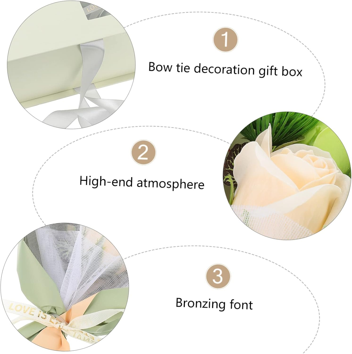 Healvian 1Set Artificial Soap Flower Box for Women Romantic Soap Bouquet Aromatherapy Present Set Box of Hearts for Engagement Couples