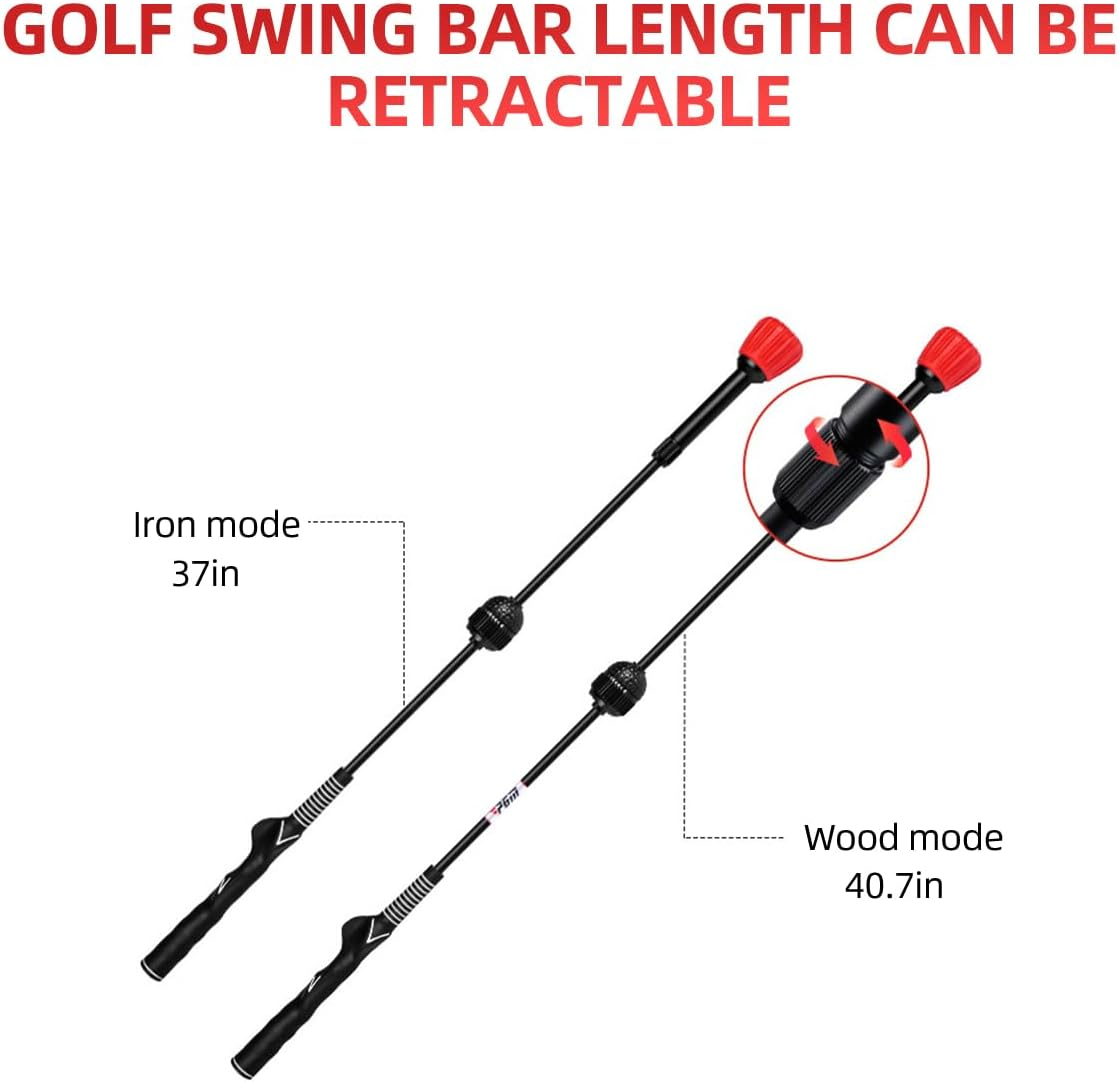 Golf Swing Trainer Stick Rhythm Corrector Trainer Aid Golf Practice Stick for Strength Flexibility and Tempo Training Golf Accessories Indoor Outdoor Adjustable image number 2