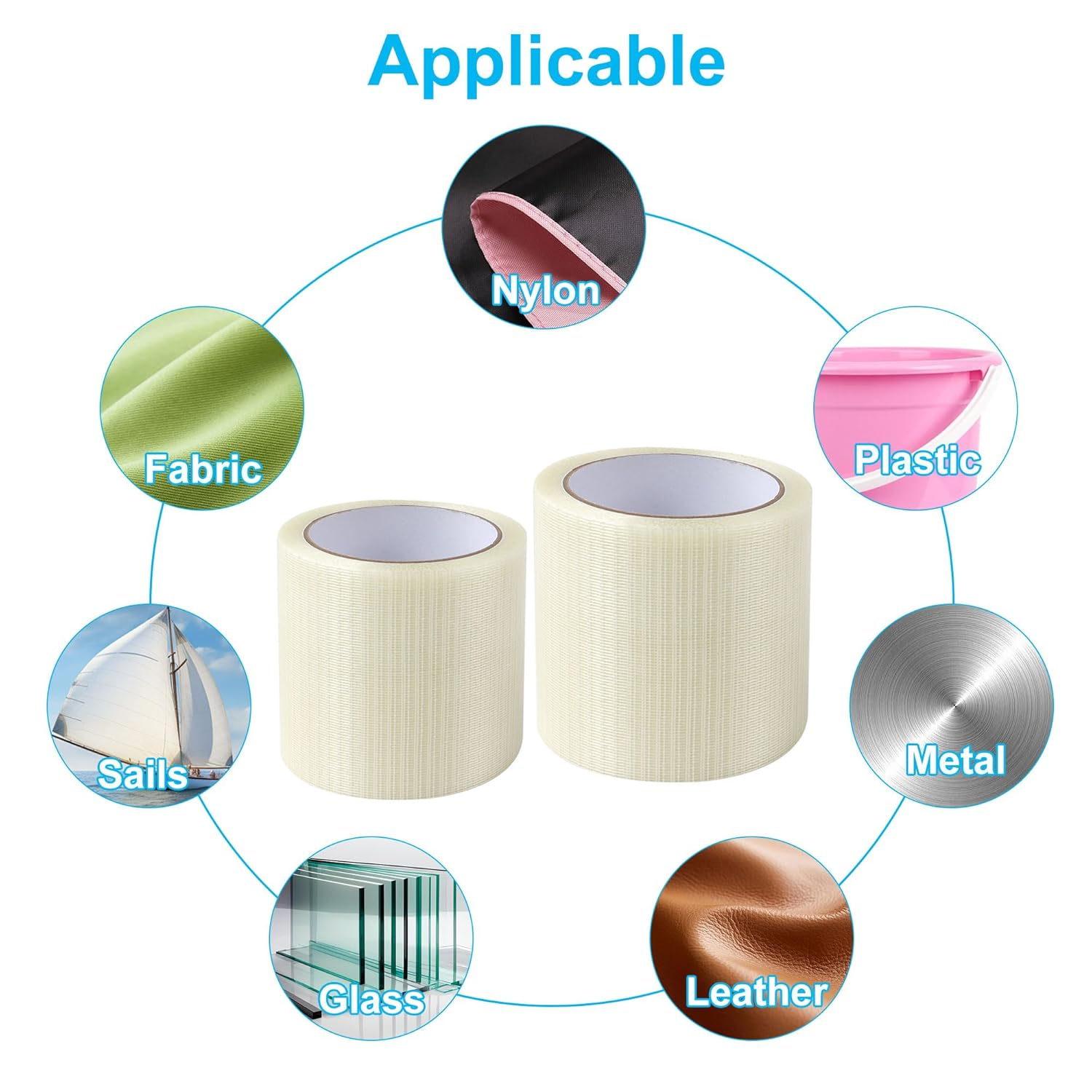 JUNART RV Awning Repair Tape,3.93Inx65.6Ft Waterproof High-Adhesive Fabric Repair Tape for Tents, Canvas, Sails,Etc image number 5