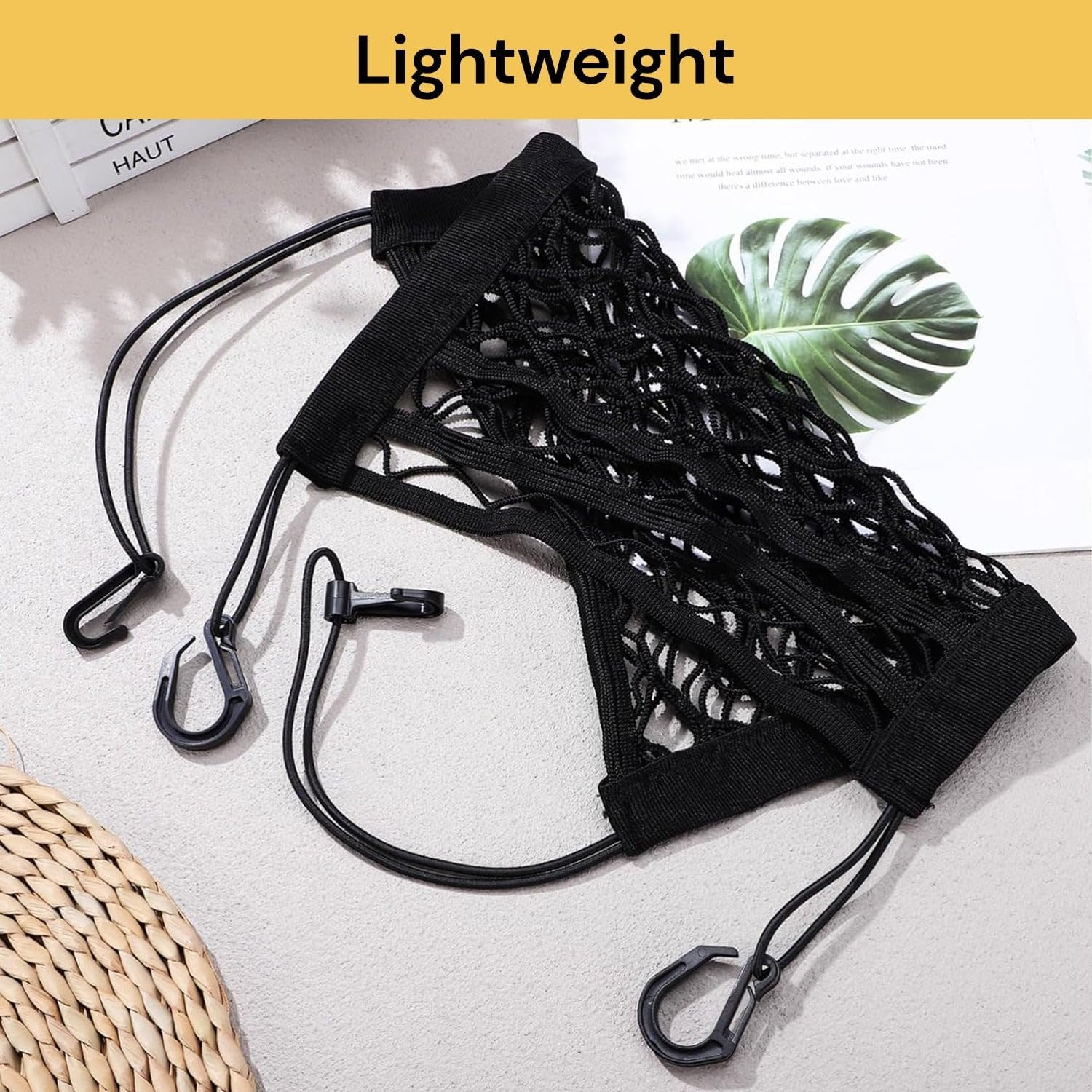 EZONEDEAL 3-Layer Car Mesh Storage Organizer, Seat Back Net Bag, Barrier of Backseat Pet Kids, Mesh Cargo Net Hook Pouch Holder for Tissue Purse Bag Handbag Phone Pets Children Kids Disturb Stopper image number 6