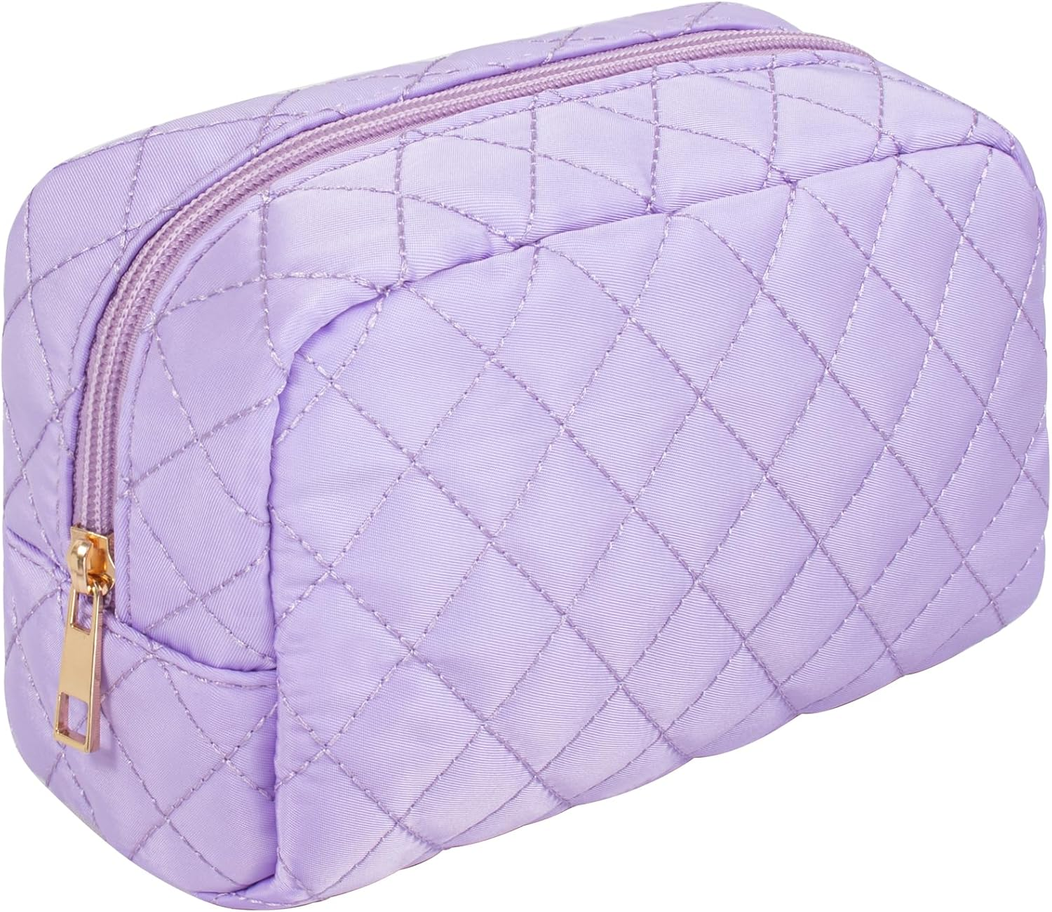 DDPOND Makeup Bag Travel Cosmetic Bag,Small Make up Bags for Women Makeup Organizer Case, Toiletry Bag Quilted Make up Bags Travel Essentials Toiletries Accessories (Black) - Beige image number 6