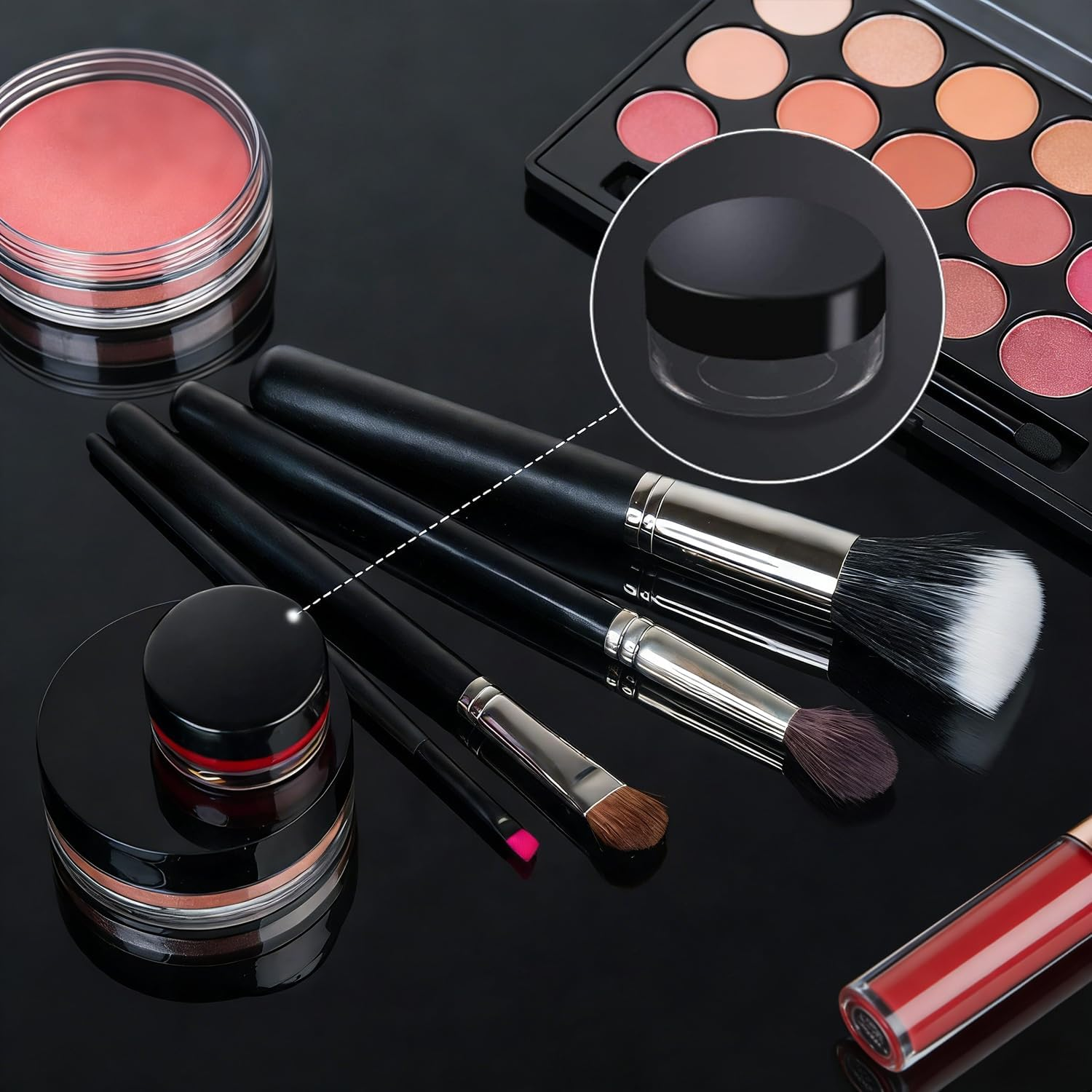 12 Pieces Empty Clear Plastic Makeup Sample Containers with 2 Pieces Mini Spatula 5/10/ 20 Gram Size Cosmetic Pot Jars with Screw Cap Lids image number 4