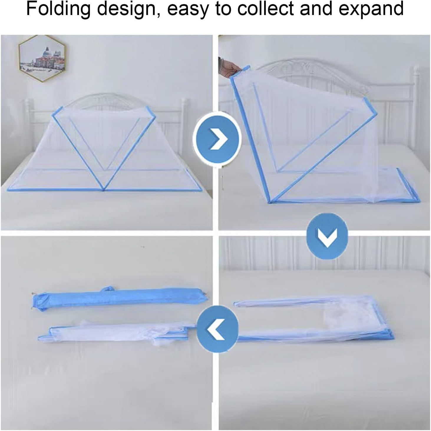 Baby Net Tent, Portable Bed Net Tent, Lightweight Foldable for Baby Kids Students, Ventilate Transparent Mesh, Keep Baby Safe and Comfortable, Easy to Carry, for Travel image number 6