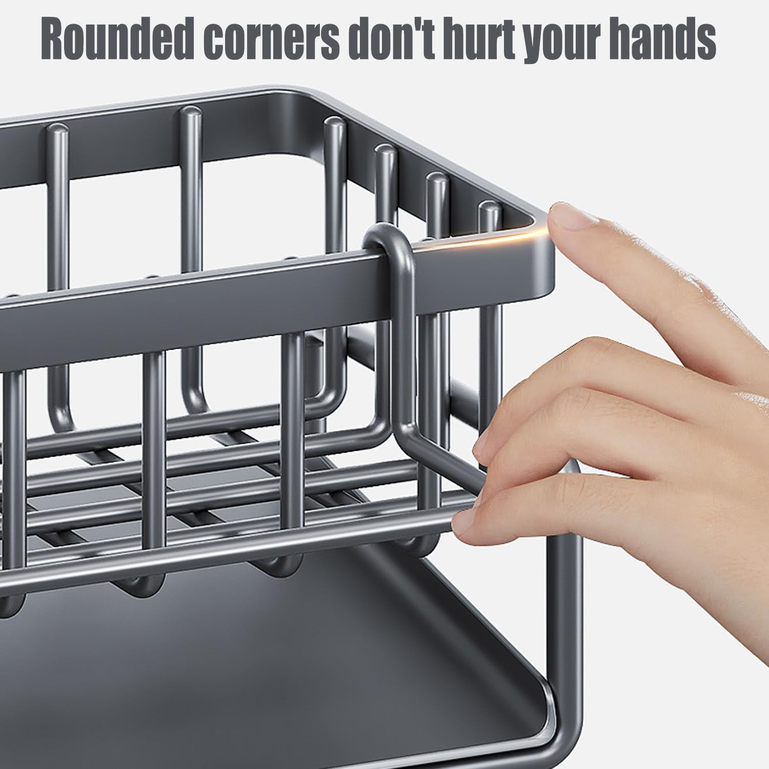 Stainless Steel Sink Organizer with Removable Storage, Drain Pan and Pipe for Kitchen and Bathroom (Gray) image number 2