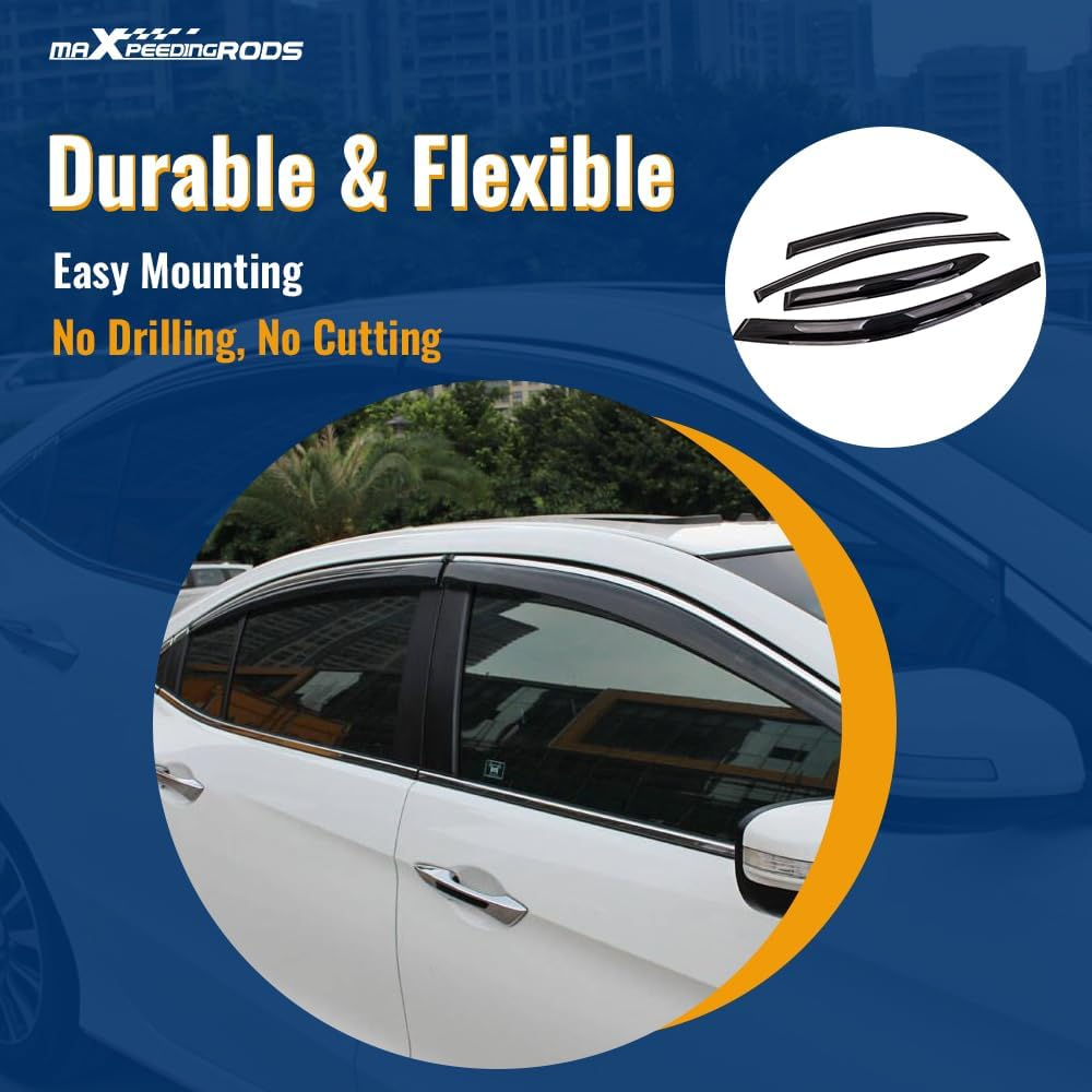 Maxpeedingrods Weathershields Weather Shields for Holden Commodore VE VF Sedan, Window Visors Sun Wind Deflectors Car Accessories, 4 Pcs image number 5