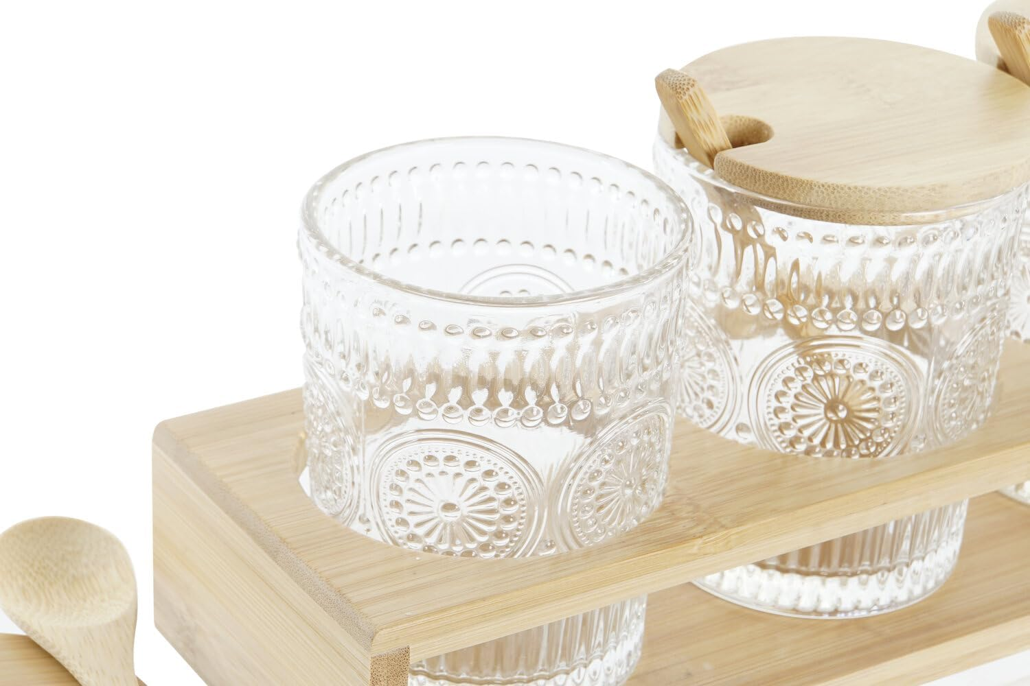 Azucarero Set of 3 Crystal Bamboo 28 X 10 X 13.5 Cm 300 Ml image number 1