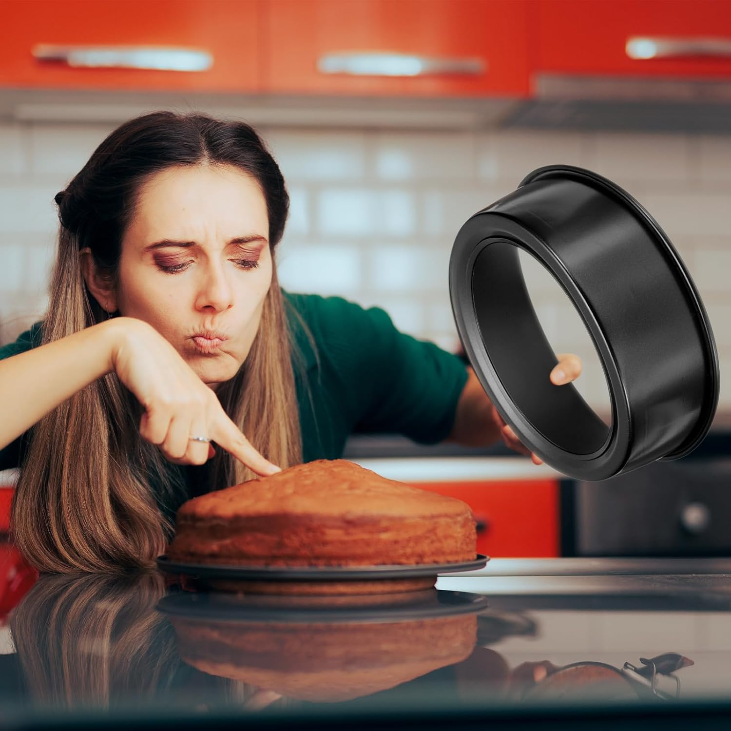 HARFINGTON round Cake Pan with Removable Loose Bottom 4" Small Cheesecake Pan Anodized Aluminum Nonstick Baking Pan for Wedding Birthdays Party Event image number 4