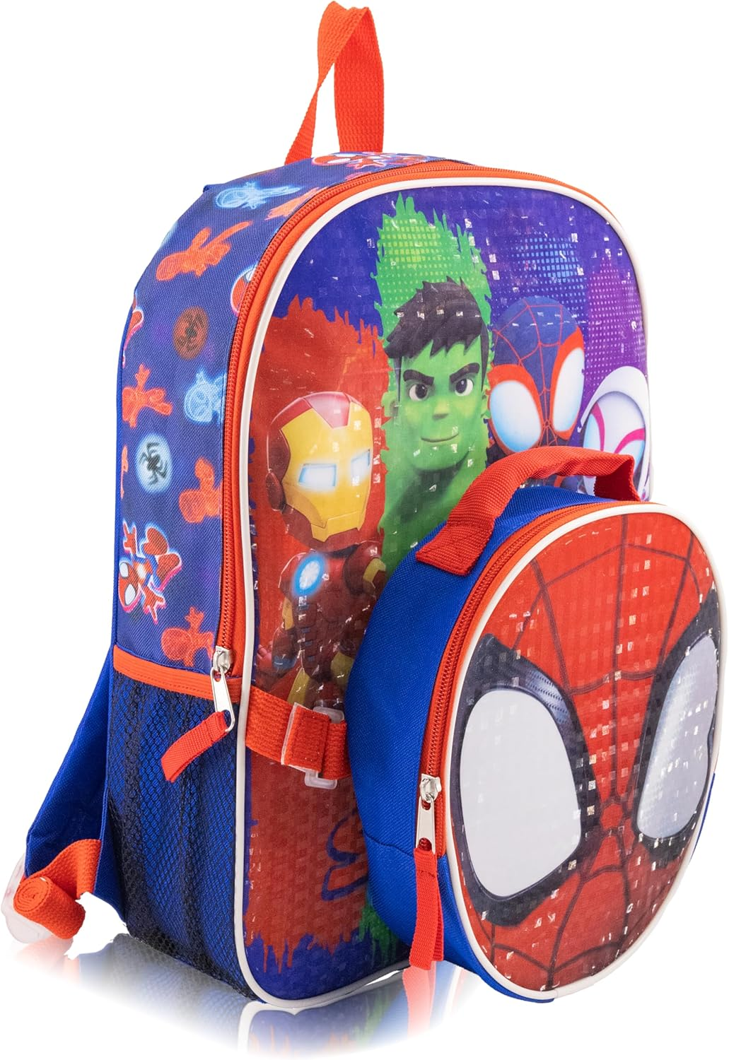 'Fast Forward 14'' Licensed Kids Backpack with Lunch Box for Kids | Insulated Lunch Bag for Boys, Girls, Toddlers'