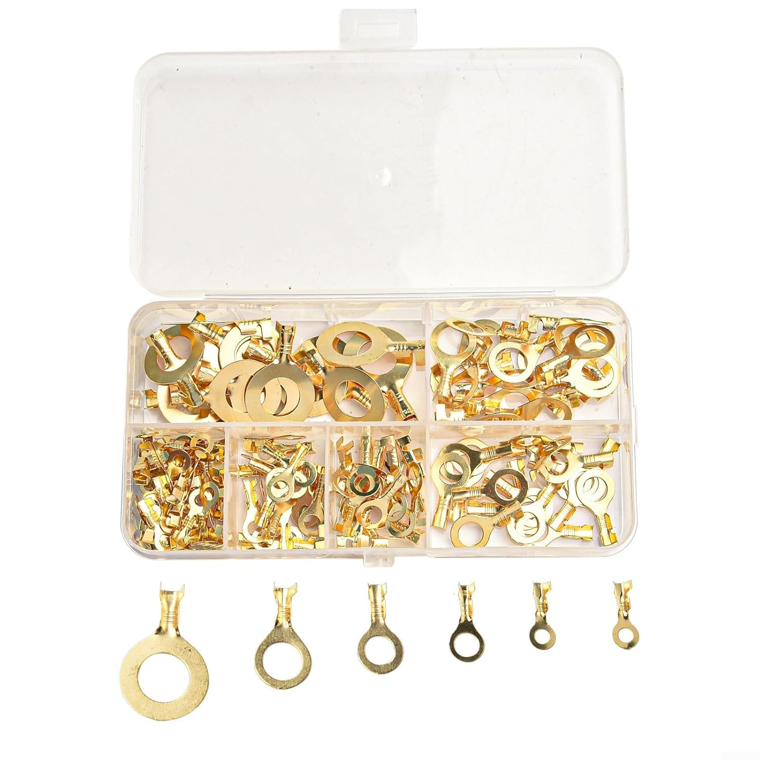 150PCS for for Ring Cable Lug Terminal Blocks for M310 Wire Connectors Non Insulated Crimp Terminals Brass for Ring Eye Wire Connectors for Electrical Wifor Ring image number 6