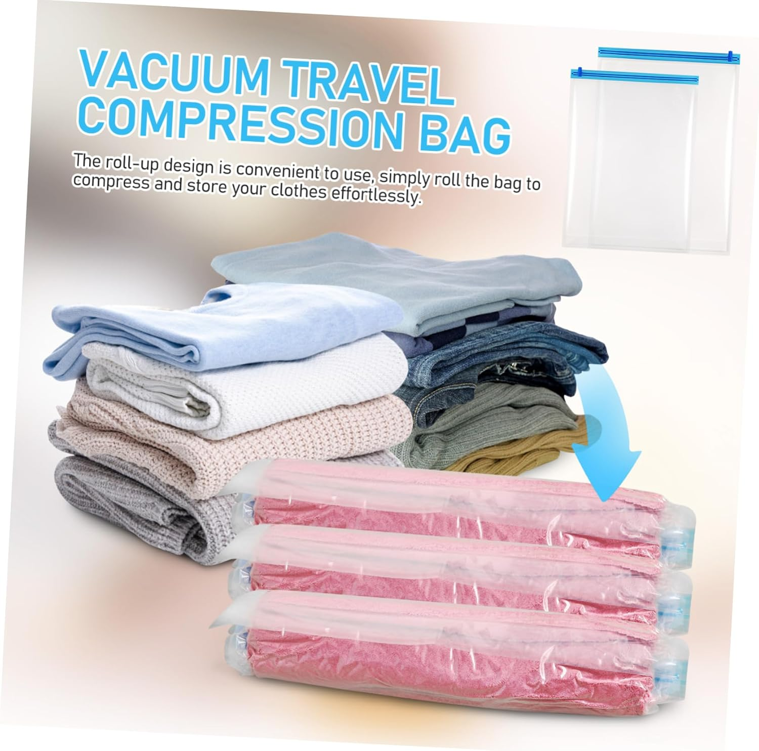 CAXUSD 12Pcs Travel Toiletries Products Compression Packing Cubes Vacuum Bags for Travel Portable and Convenient Camping Hiking image number 5