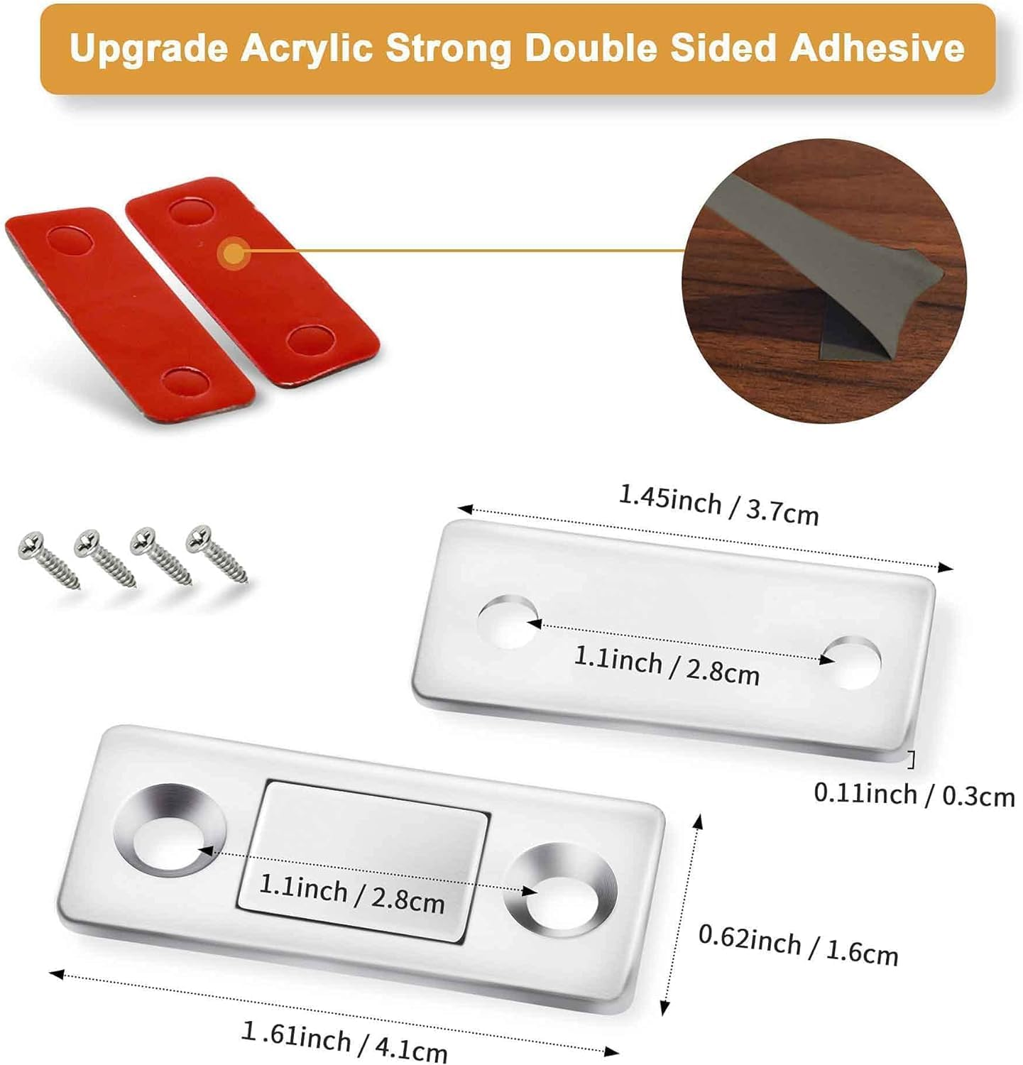 10 Pack Cabinet Magnetic Catch, Ultra-Thin Cabinet Drawer Magnets Adhesive Door Latch Closures for Kitchen Wardrobe Door Closet Drawer Magnetic Cabinet Latch image number 5