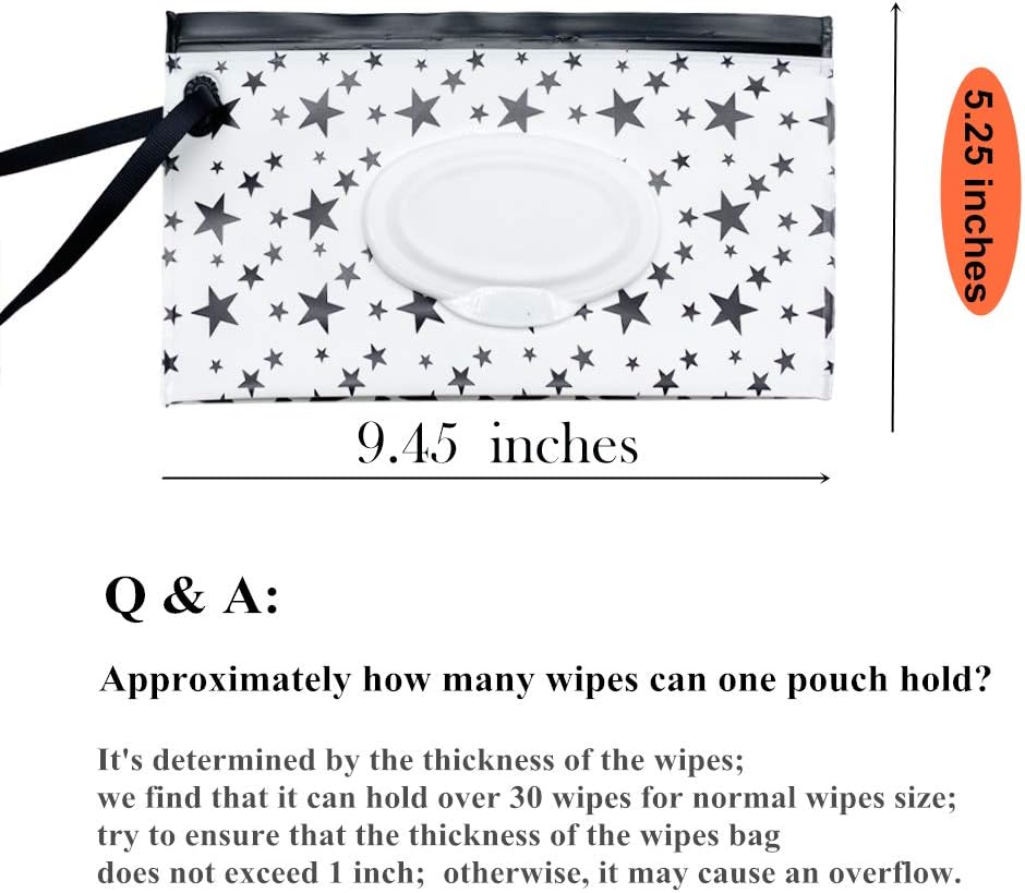 Baby Wet Wipe Pouch Container, Reusable & Refillable Portable Wipes Dispenser, Eco Friendly and Lightweight Baby Travel Wet Wipe Holder, Keeps Wet Wipes Moist (6 Pack) image number 6