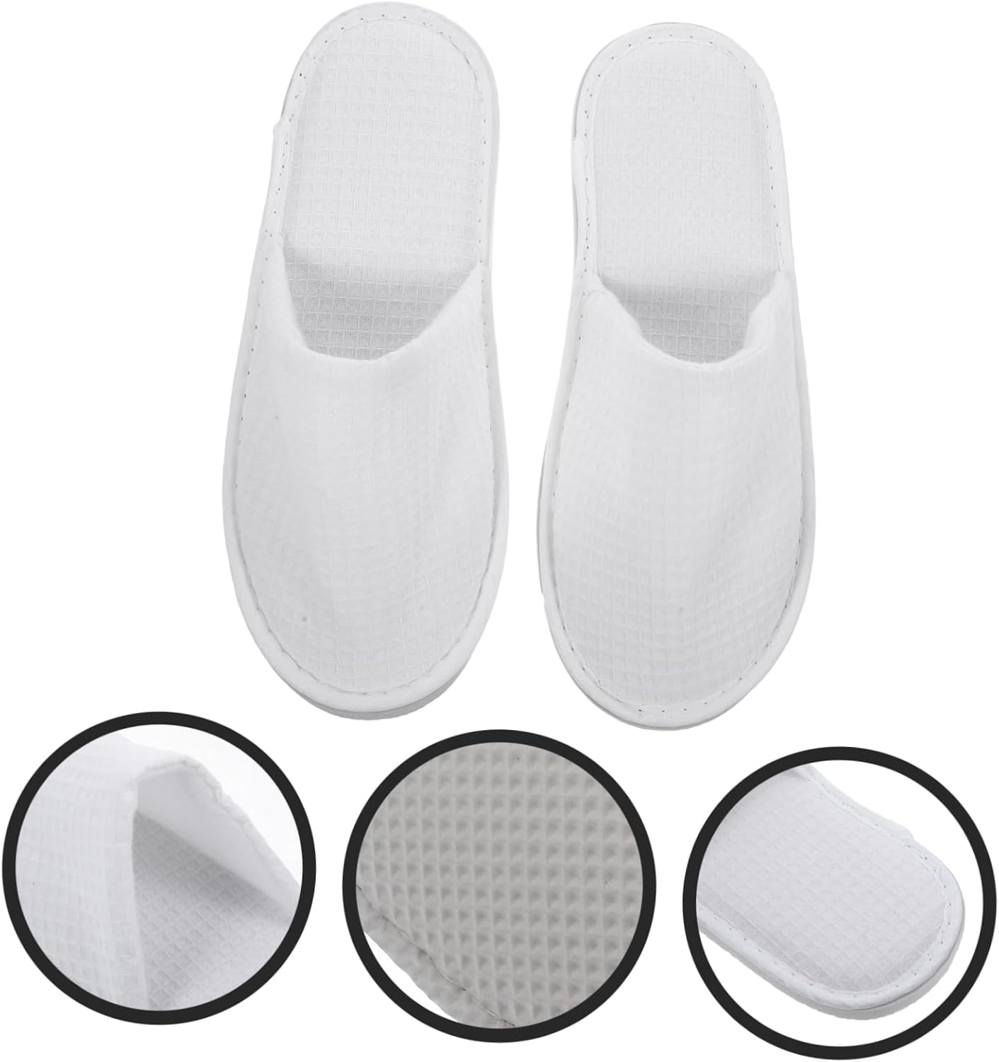 Disposable Hotel Slippers 2 Pairs Lightweight Non-Woven Fabric Travel Salon Guest Home Use image number 2
