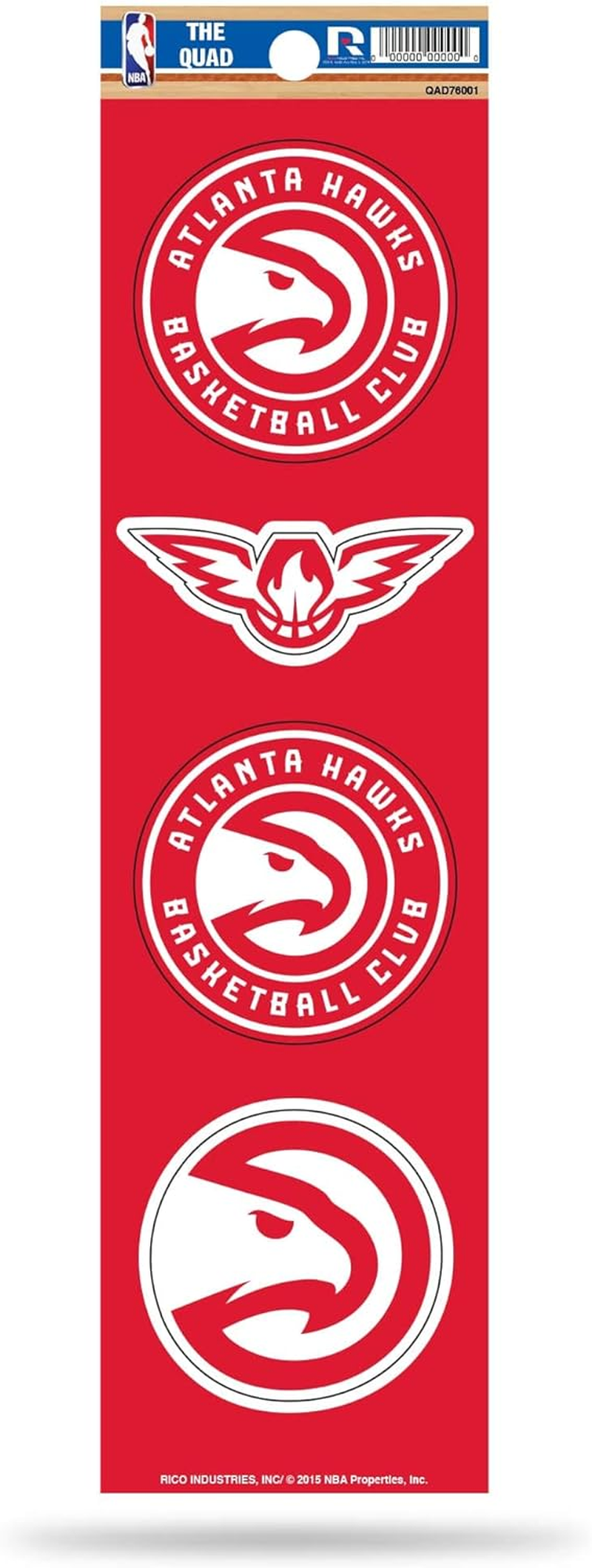 Rico Industries NBA Basketball Quad Decal 3" X 12" Quad Decal - (4) Decals image number 4