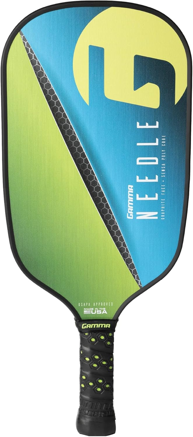 Gamma Poly Core Pickleball Paddle: Pickle Ball Paddles for Indoor & Outdoor Play - Textured Graphite or Composite Surface, Honeycomb Cushion Grip - USAPA Approved Racquet for Adults & Kids