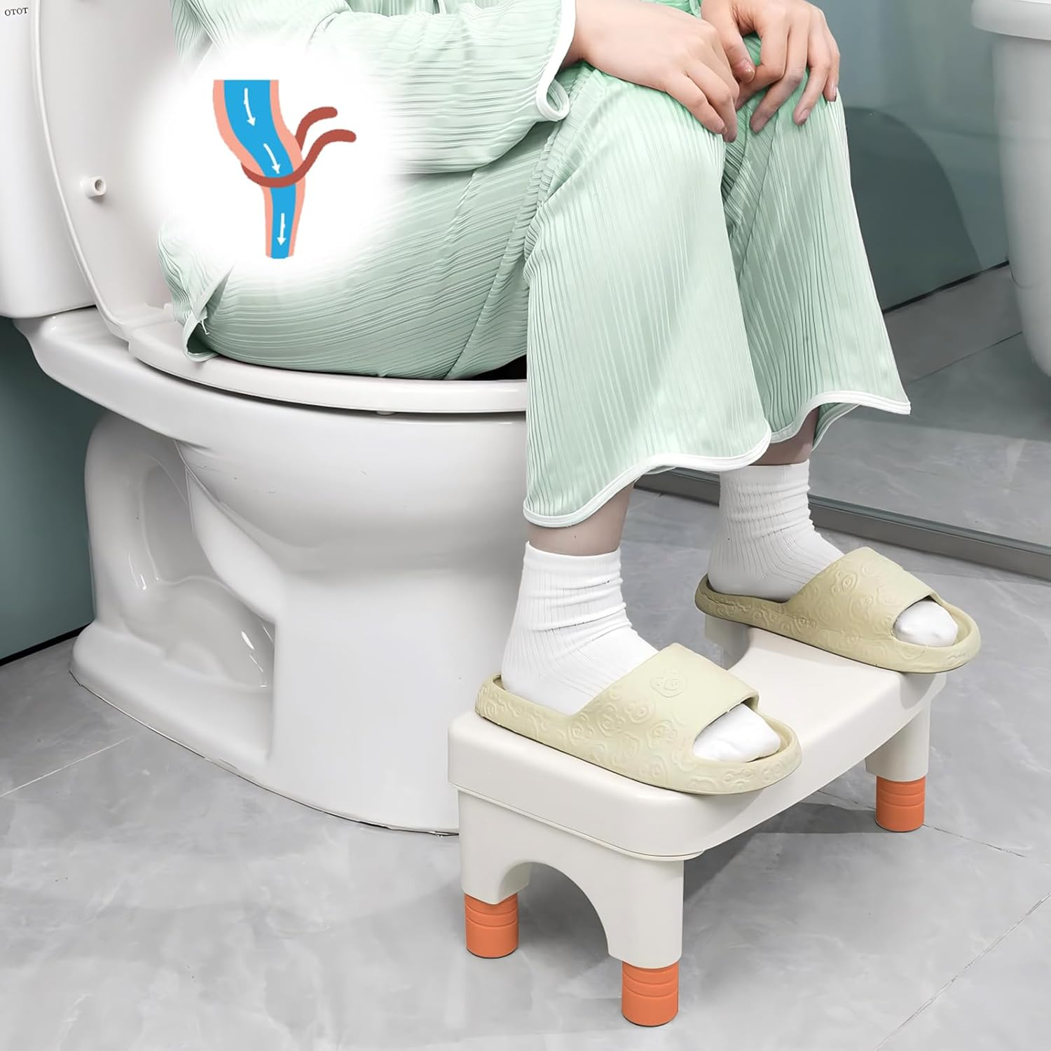 Toilet Stool for Squatting Posture, 15Cm-21Cm Height Adjustable, Non-Slip Design Step Stool, Durable Bathroom Potty Stool for Adults & Kids image number 2