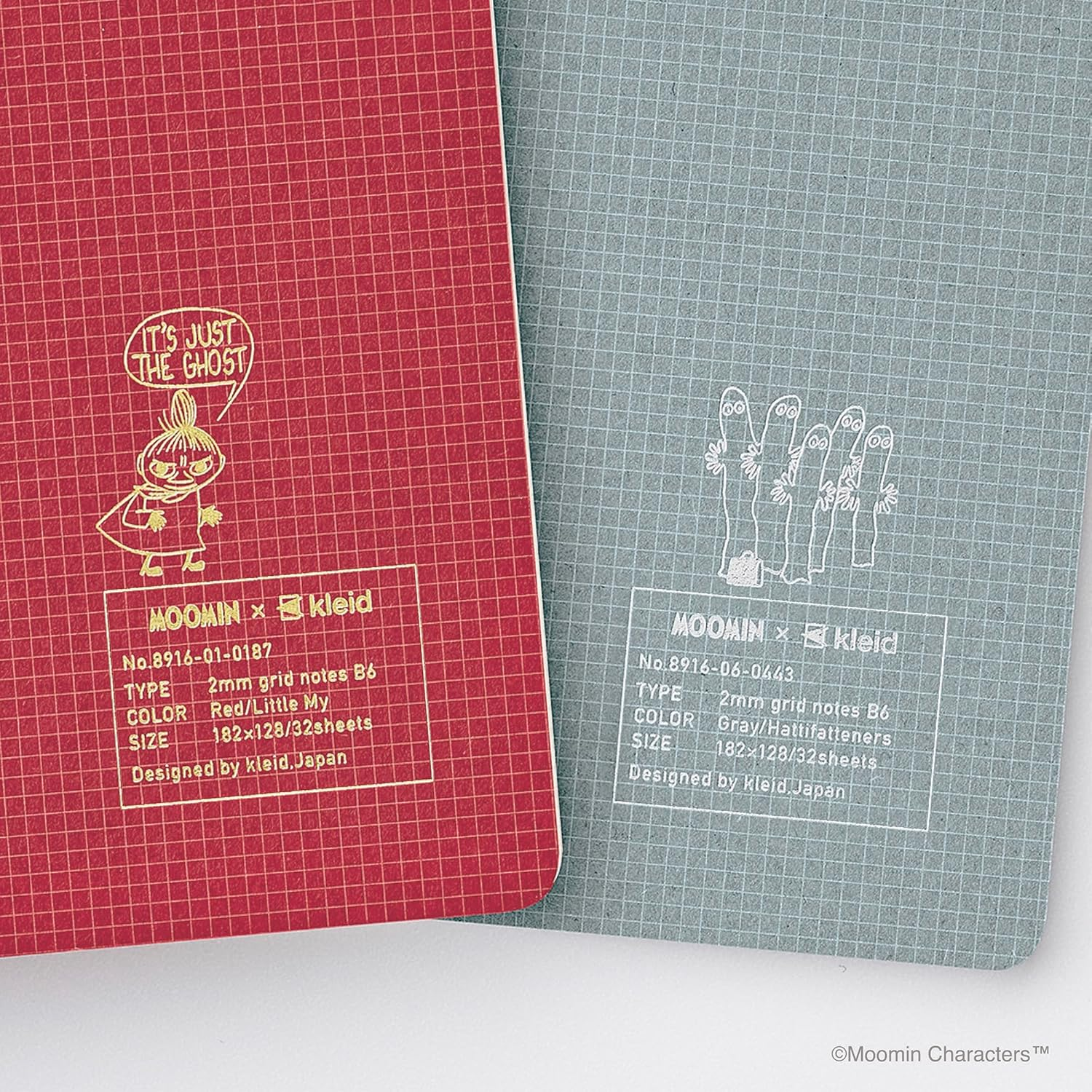 Kleid 8916-01 MOOMIN X Kleid 0.08 Inch (2 Mm) Grid Notebook, Red/Little Me, B6, 0.08 Inch (2 Mm) Square image number 5