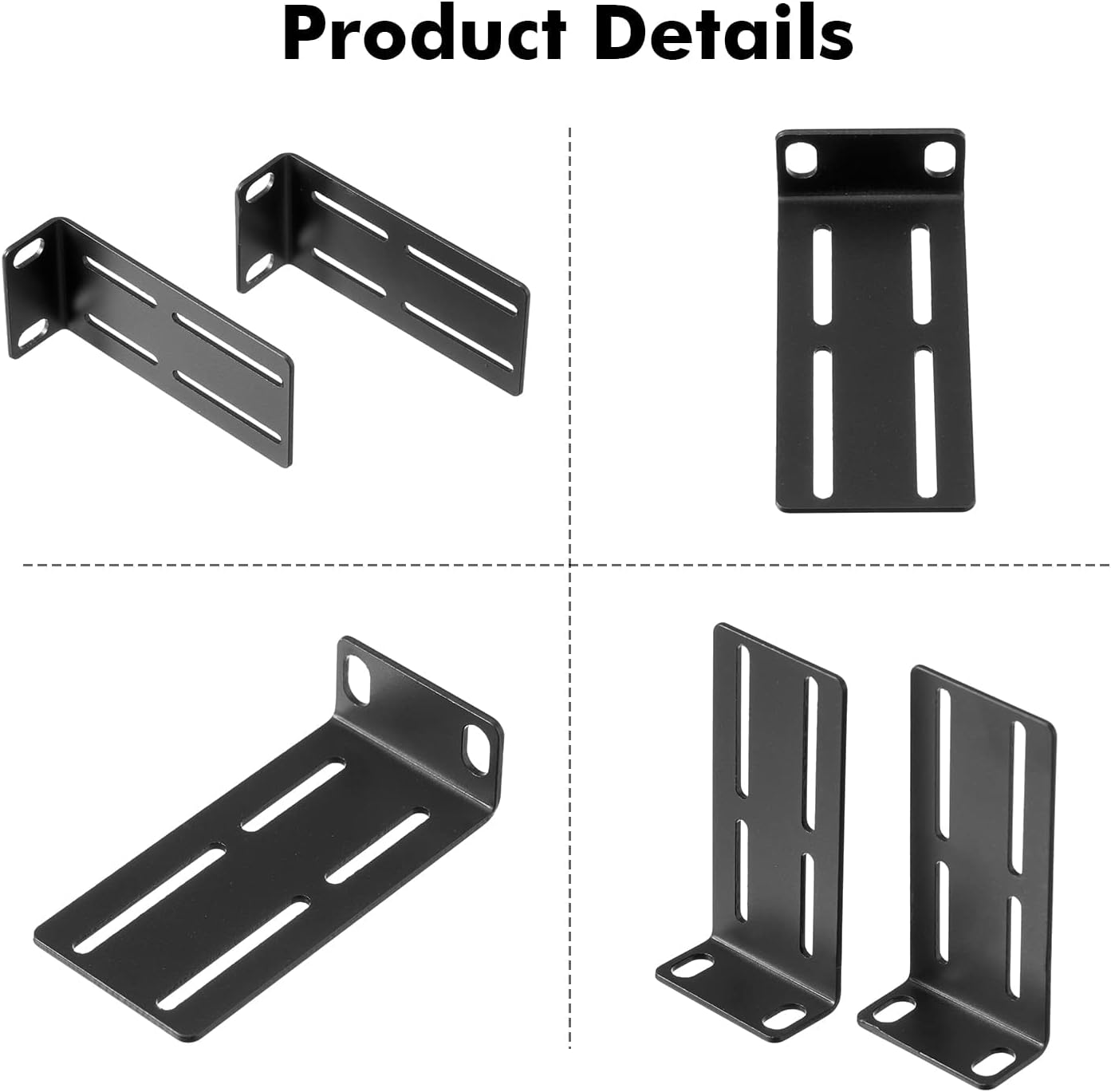 Adjustable Rack Mount Kit for 19 Inch Switch, Rack Ears Compatible for HP/HPE Products image number 1