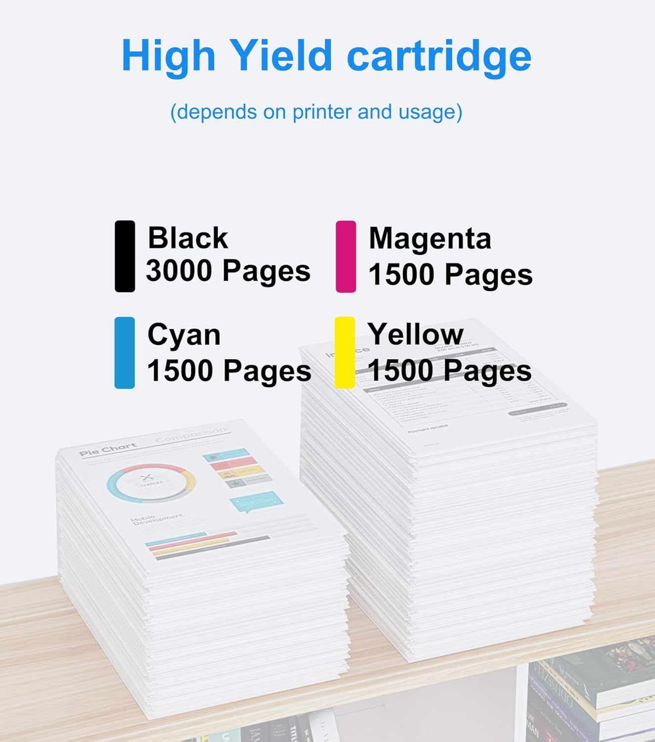 OGOUGUAN 4X LC3333 Compatible Replacement for Brother LC-3333 LC3333 High Yield Ink Cartridge Combo for DCP-J1100DW MFC-J1300DW image number 1