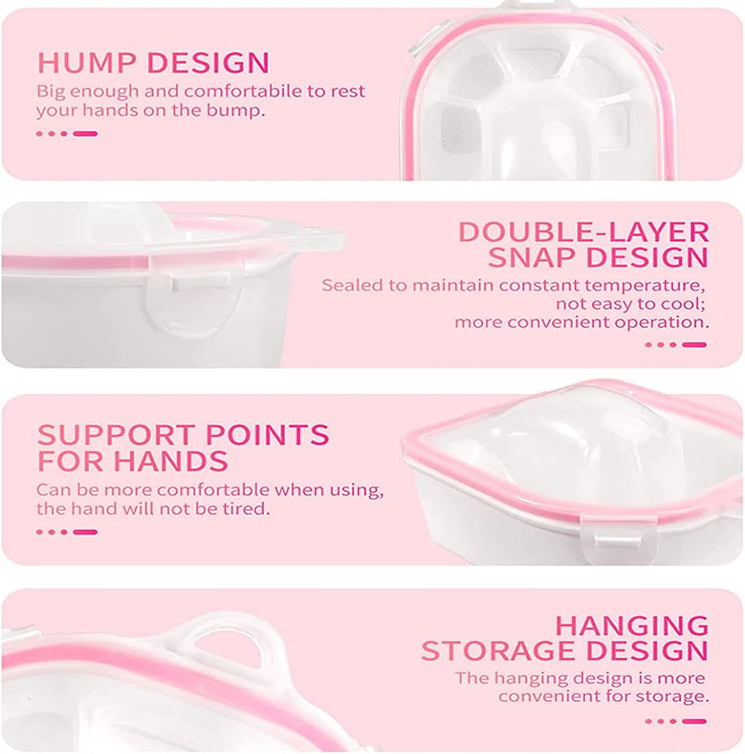 Koolsoo 2X Nail Soaking Bowls Nail Soak off Bowl Double Layer Professional Dip Powder Remover Tools Nail Art Tool for Hands Acrylic Nails Home Salon, Blue - Blue image number 3