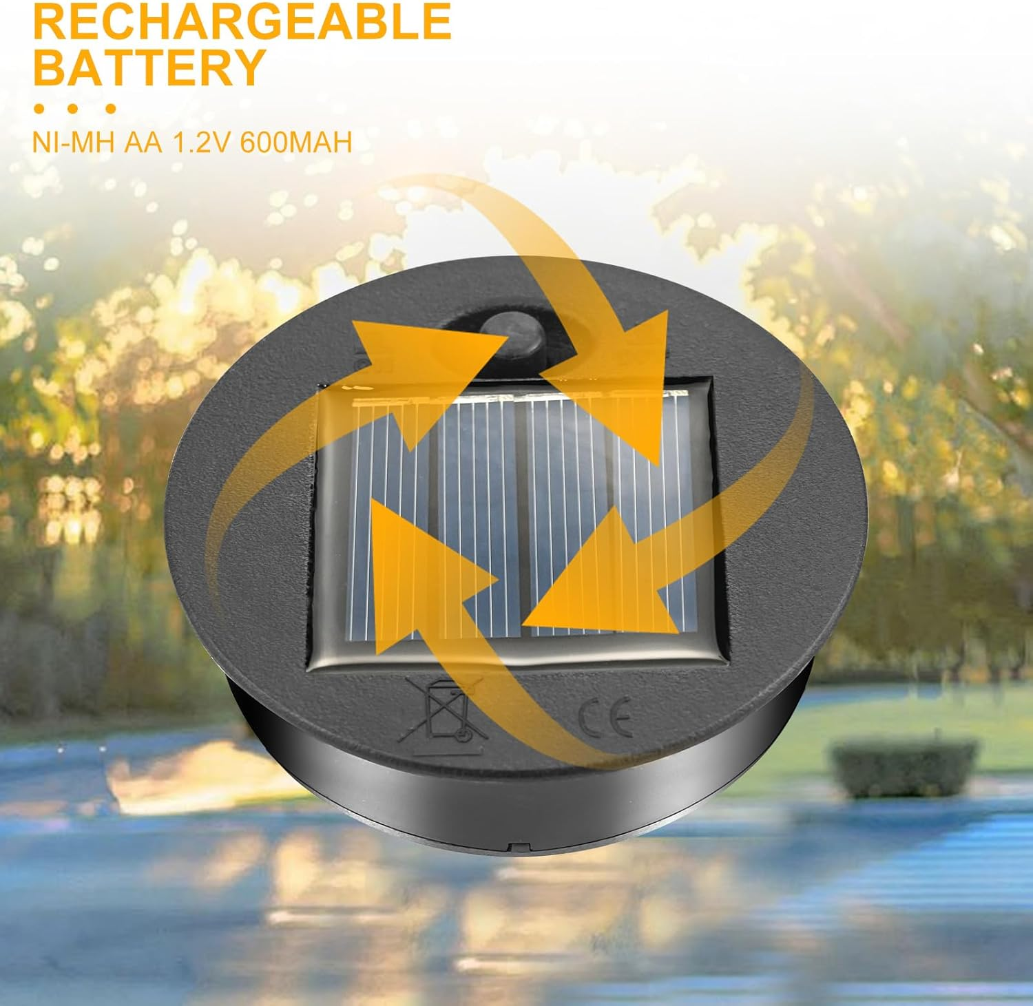 6 Pack Solar Lights Replacement Top, 7Cm LED Solar Panel Lantern Lid Lights Bulb Replacement Part IP44 Replacement Solar Panels for Outdoor Hanging Lanterns DIY Lights Walkway Yard Decoration image number 2