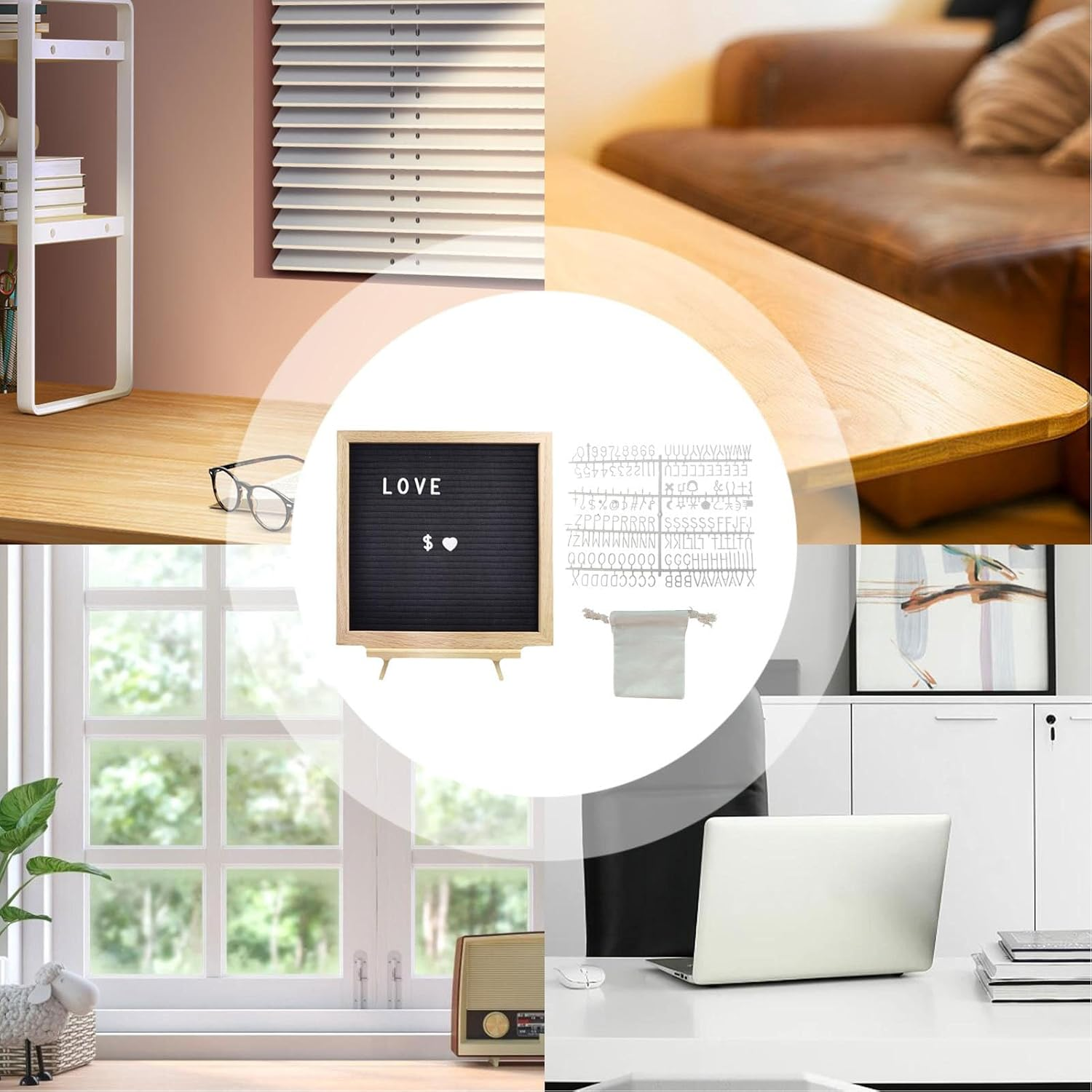 Letter Board | Wood Felt Announcement Letterboard,Changeable Rustic Message Board for School Classroom Baby Room Classroom Nursery Restaurant Barber Wedding image number 5