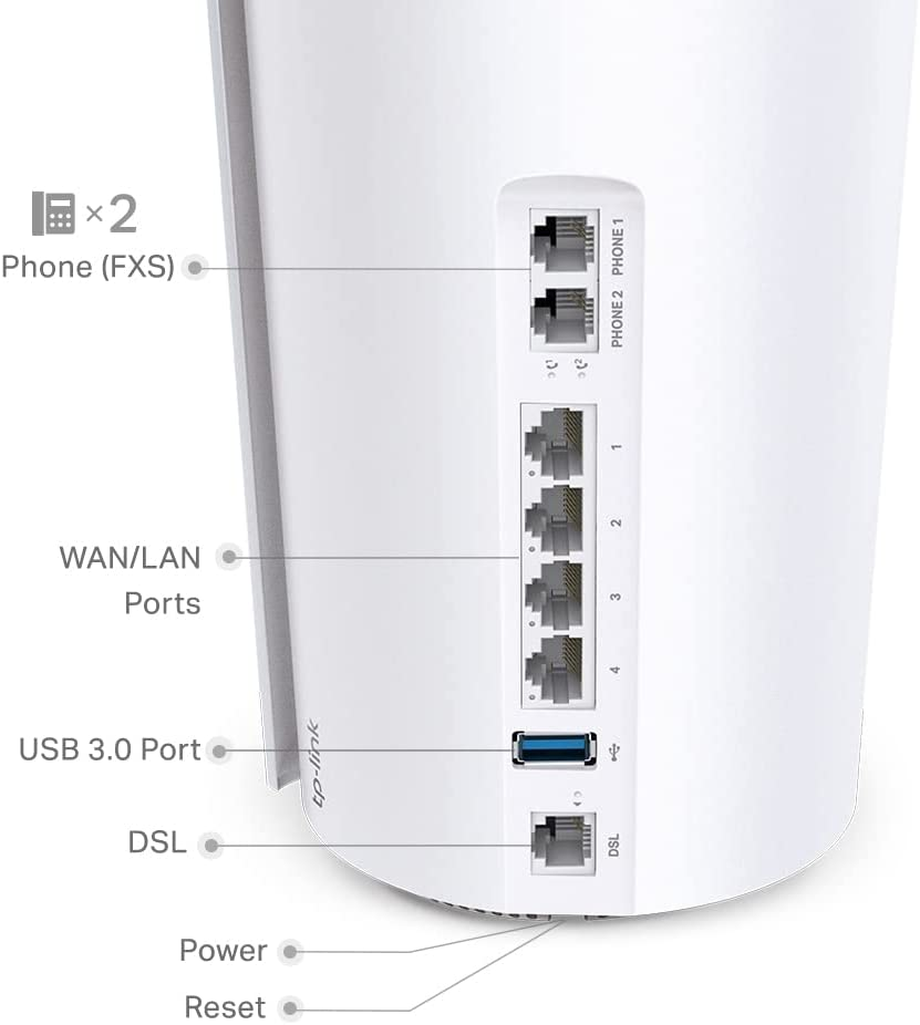 Tp-Link Deco AX5400 VDSL Whole Home Mesh Wi-Fi 6 Modem Router, Dual-Band, Fully Gigabit Ethernet, 3 RJ11 Ports, Seamless Roaming, Homeshield Security, Compatible with Starlink (Deco X73-Dsl(1-Pack)) image number 2