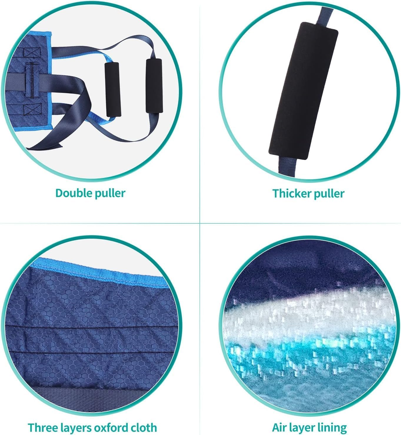 Transfer Nursing Sling for Patient,Elderly Safety Lifting Aids,Nursing Transfer Sling,Handle Back Lift Mobility Belt for Patient Care，Non-Slip Gait Belt with Padded Handles，31.7 * 125.8Cm image number 5