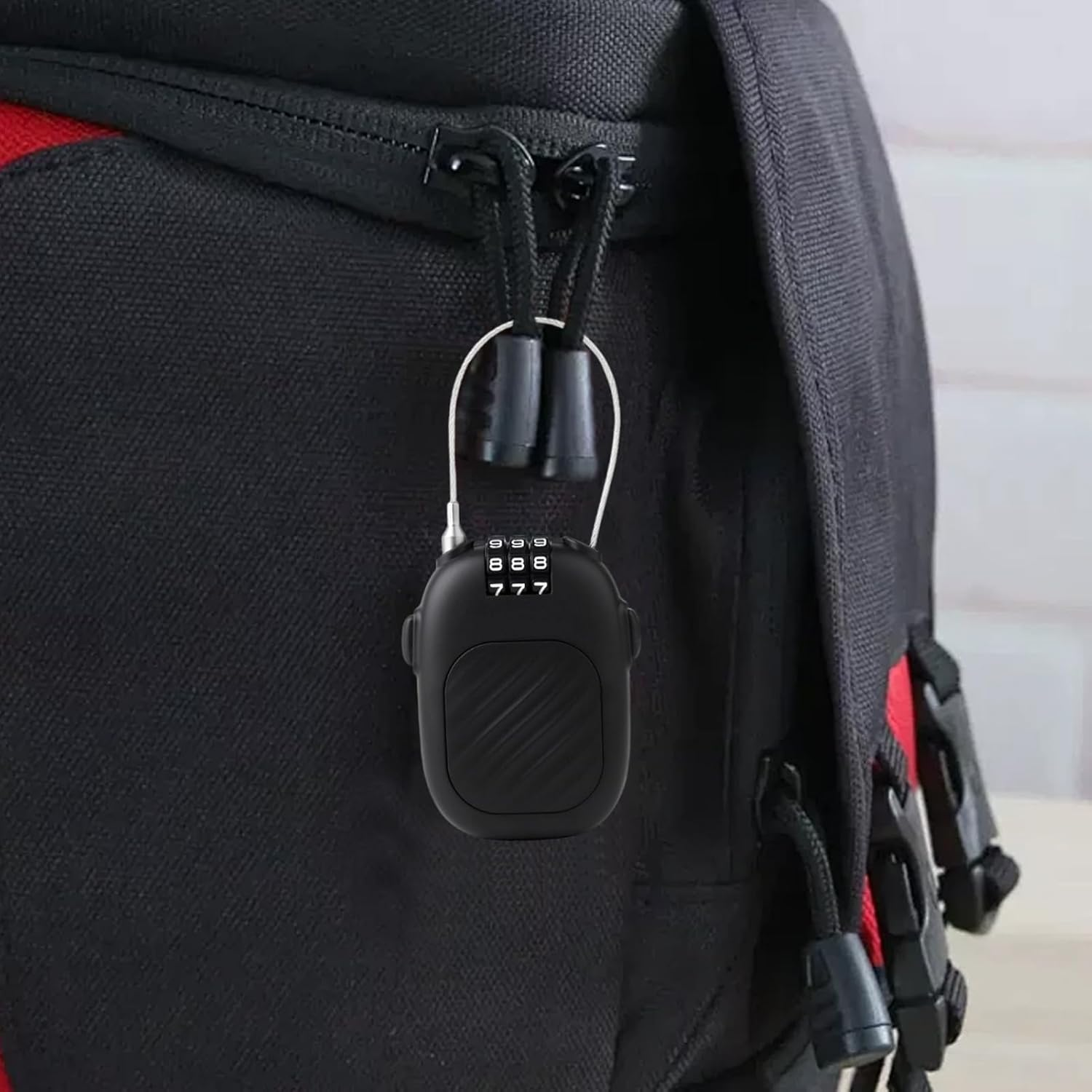 Retractable Cable Lock - Ski Lock Cable | 14 Inch Steel Cable Password Ski Locks | Adjustable Backpack Safety Locker for Travel Suitcase Bags Offering Increased Security with 3 Sets of Numeric Combi image number 3