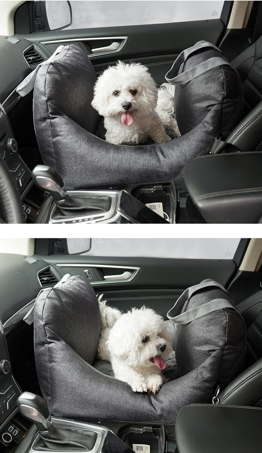 Dog Car Seat Puppy Booster Seat under 22,Jovala,Travel Carrier Bed for Small and Medium Pets Bed with Safety Belt,Removeable Cushion,Pockets Portable Washable (Dark Grey) image number 6