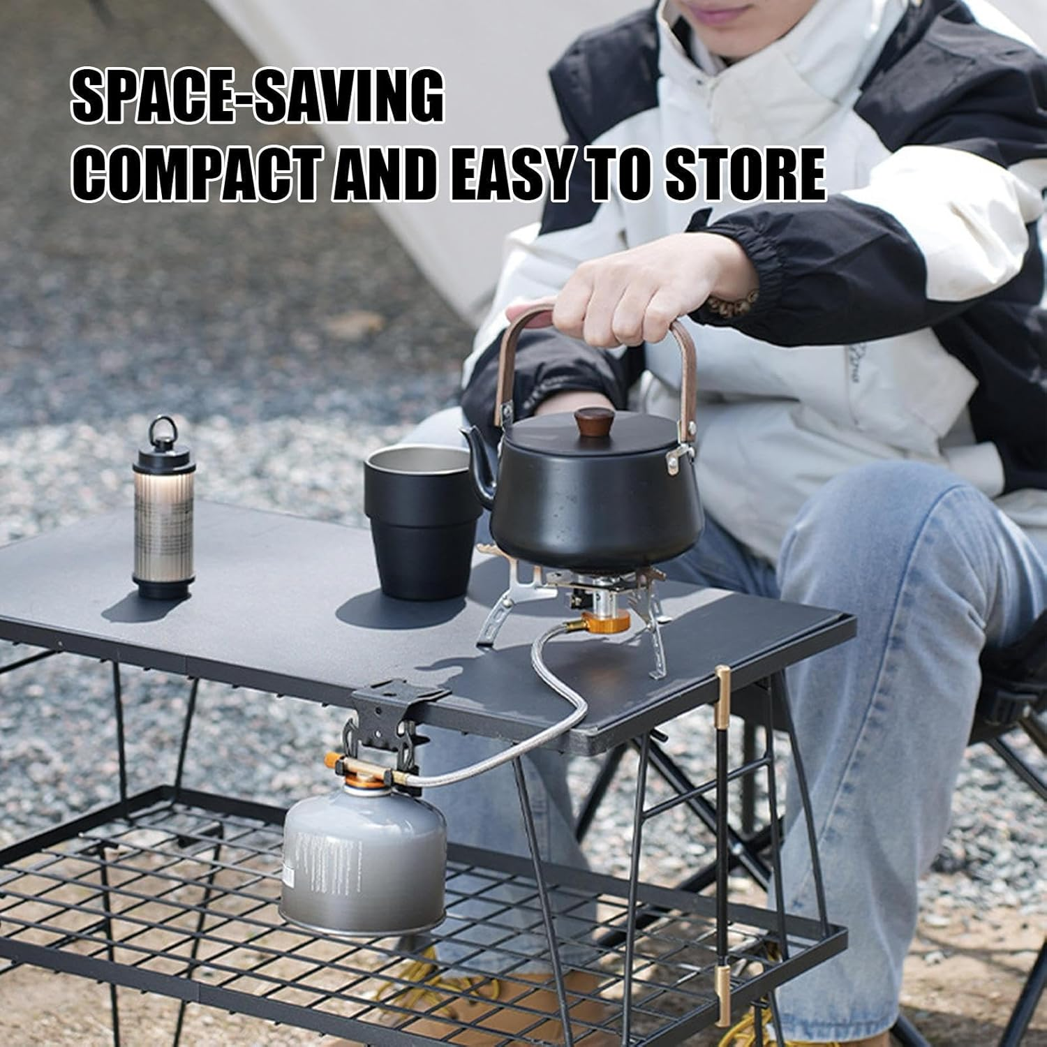 Air Canister Hanger | Cooking Air Canister Holder Hanger | Multifunctional Metal Iron Organizer, Sports Equipment for Hiking, Backpacking, Gathering image number 1