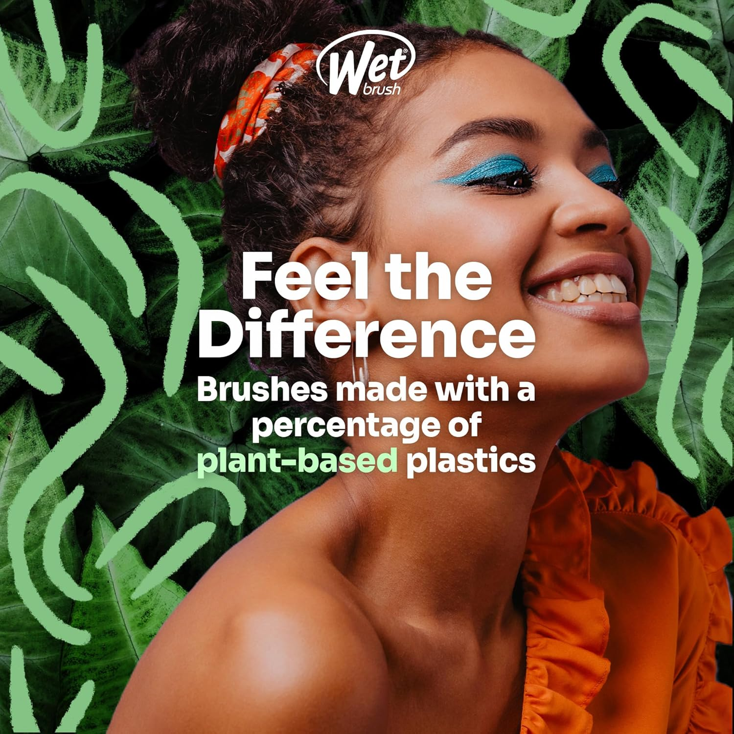 Wet Brush Go Green Mini Detangler - Detangling Travel Hair Brush - Ultra-Soft Intelliflex Bristles Glide through Tangles with Ease - Gently Loosens Knots While Minimizing Pain, Split Ends Ad Breakage image number 6